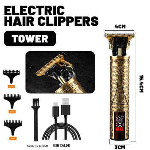 Metal-Shell Cordless Hair Clippers for Men - image 7