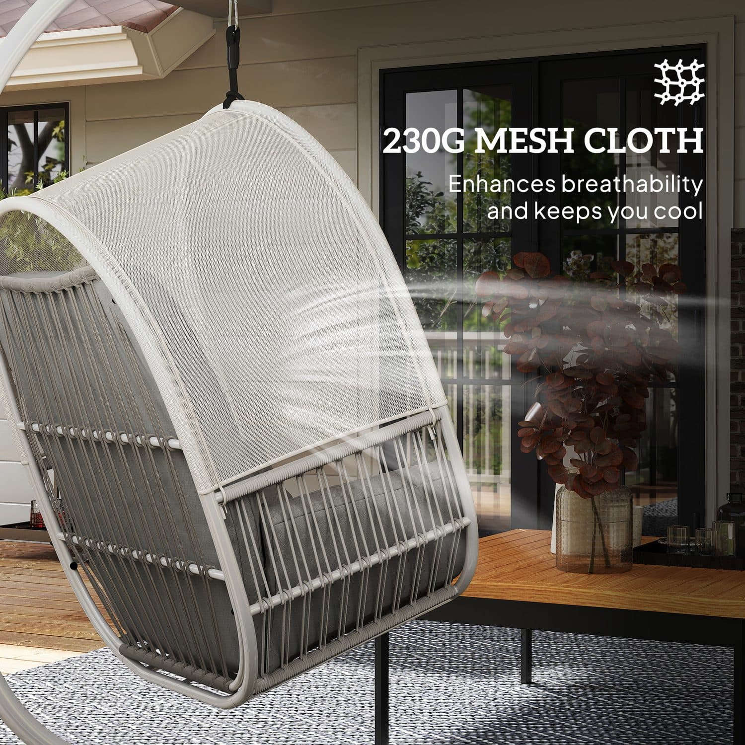 Light Grey Hanging Egg Chair - image 3
