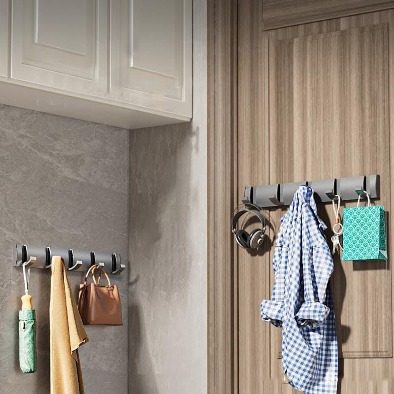 Wall Mounted Coat Rack with 5 Foldable Aluminium Hooks - image 1