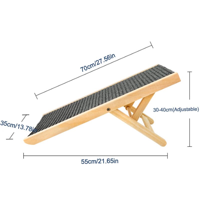Foldable Wooden Pet Ramp with 3 Adjustable Heights - image 8