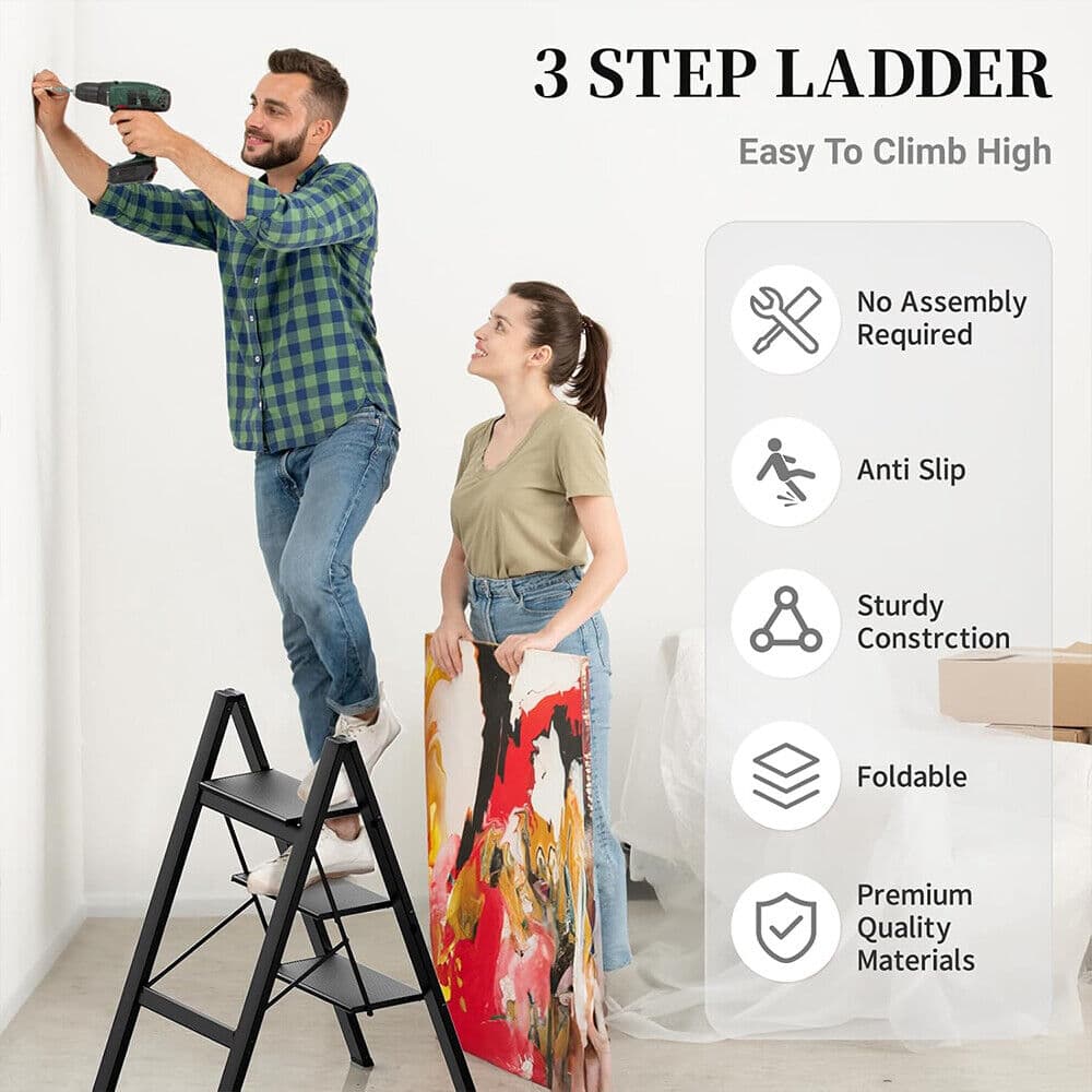 Heavy Duty 3 Step Folding Ladder in Carbon Steel - image 10