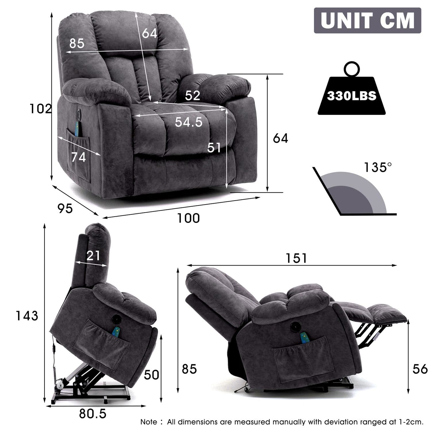 Heated Massage Lift Recliner - image 1