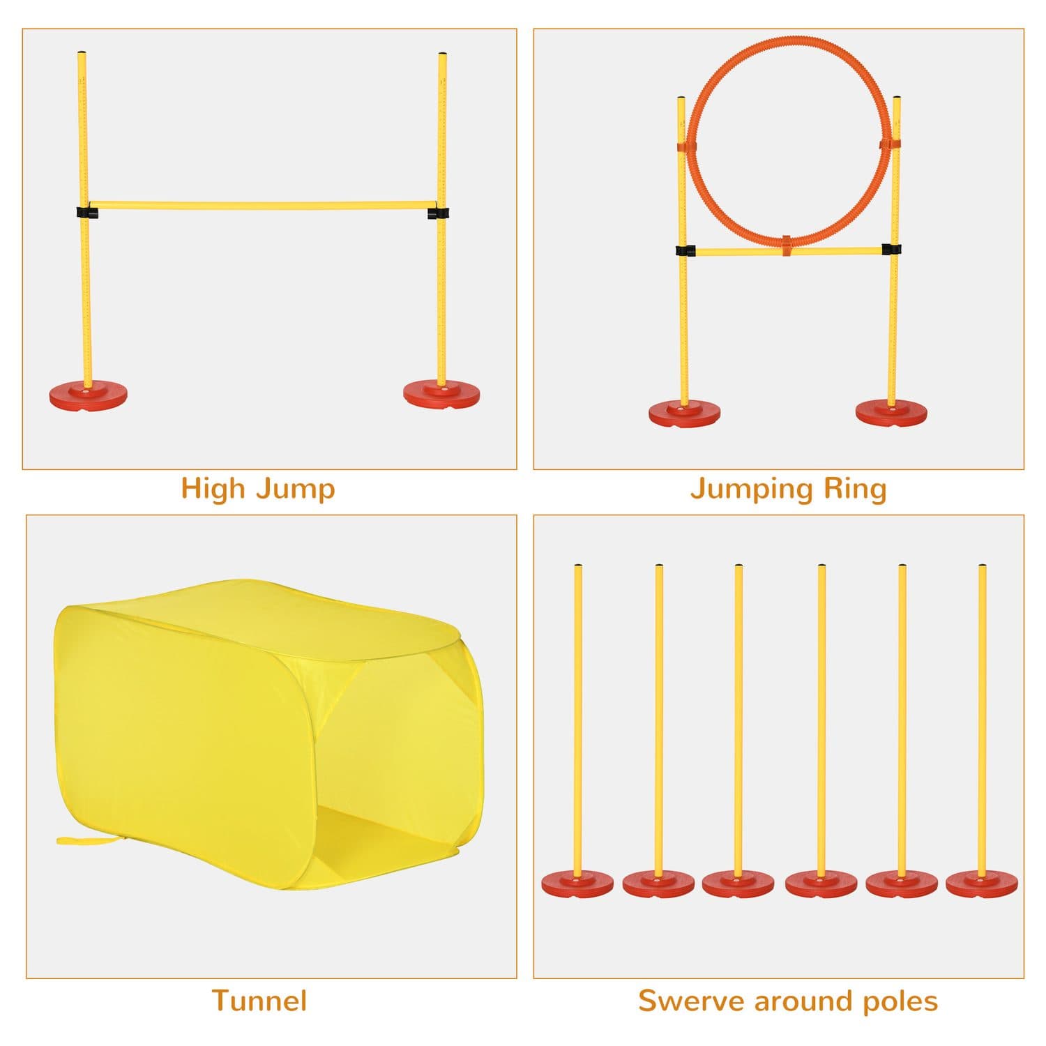 5-Piece Dog Agility Obstacle Set with Carry Bag - image 4