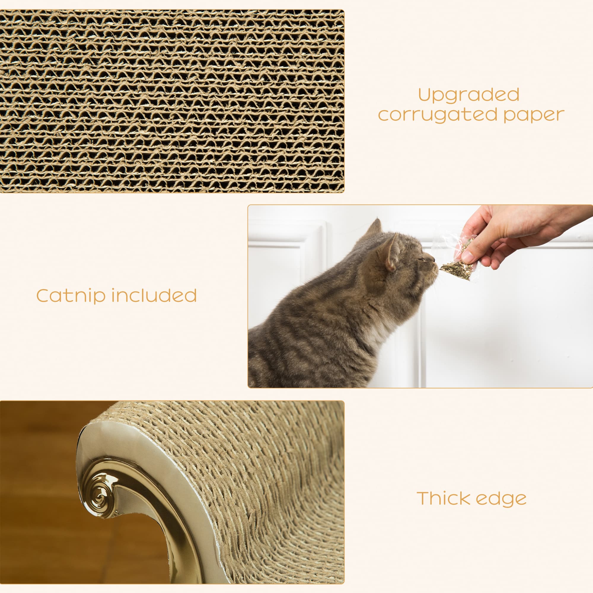 Brown Cat Scratching Chaise Bed for Lounging - image 5