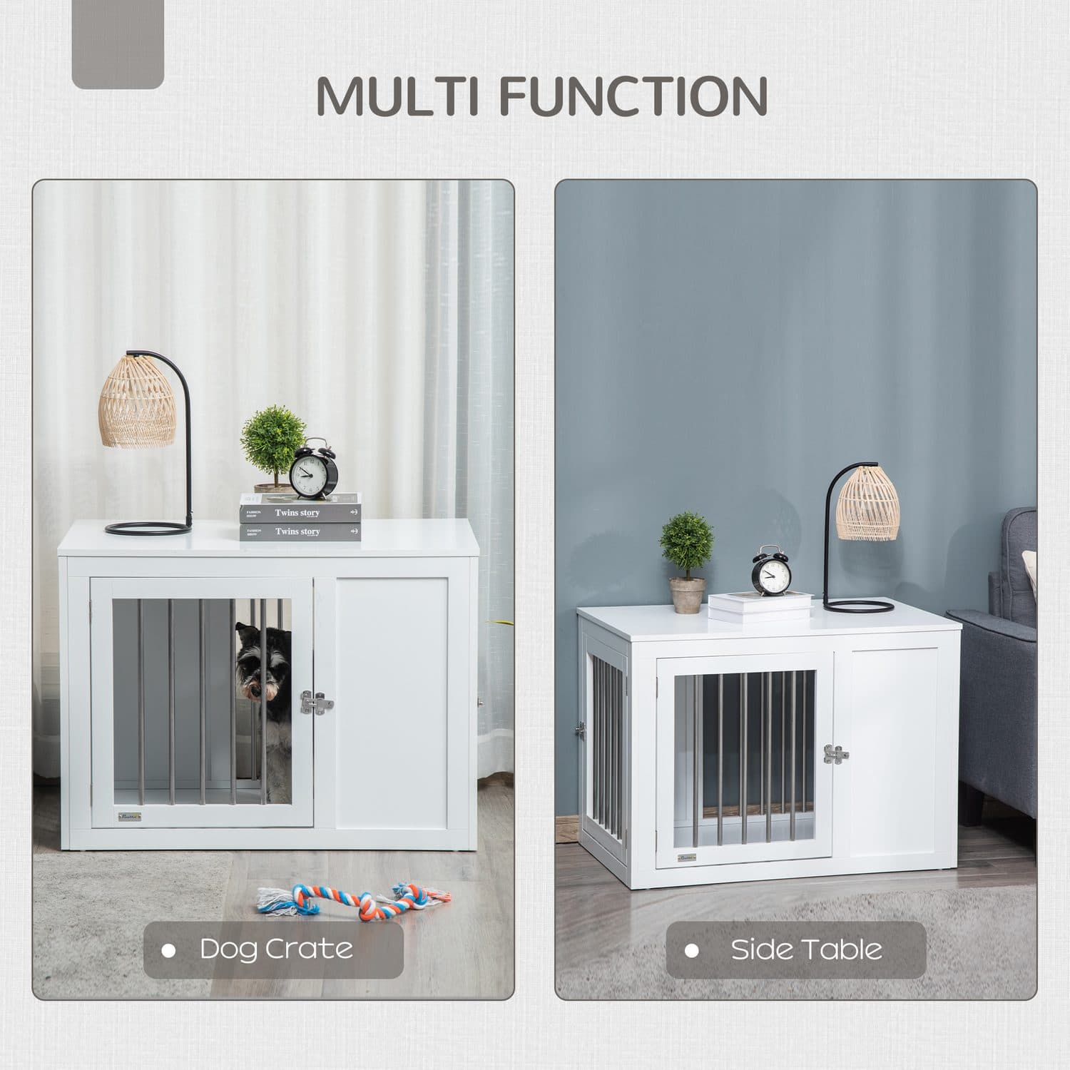 PawHut MDF Dog Crate Side Table for Medium Dogs - image 4