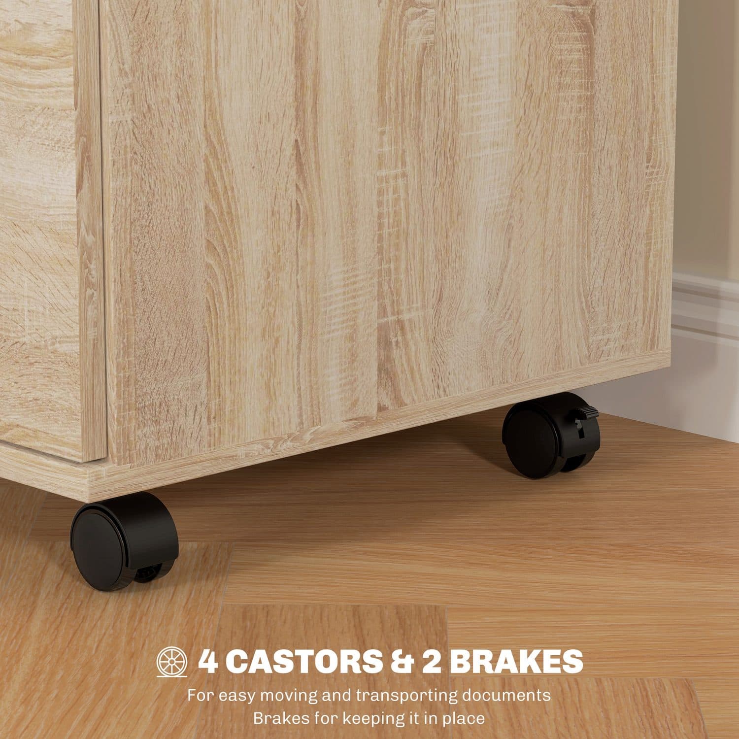 Wood-Effect Two Drawer Lockable Filing Cabinet - image 3