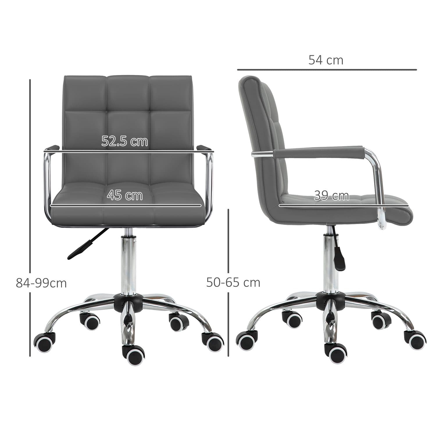 Vinsetto Grey Leather Office Chair - image 1