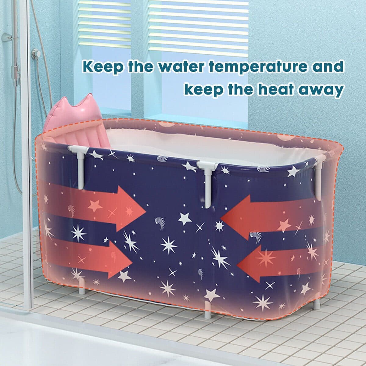 Foldable Soaking Tub with Cushion for Adults Up to 190 cm - image 7