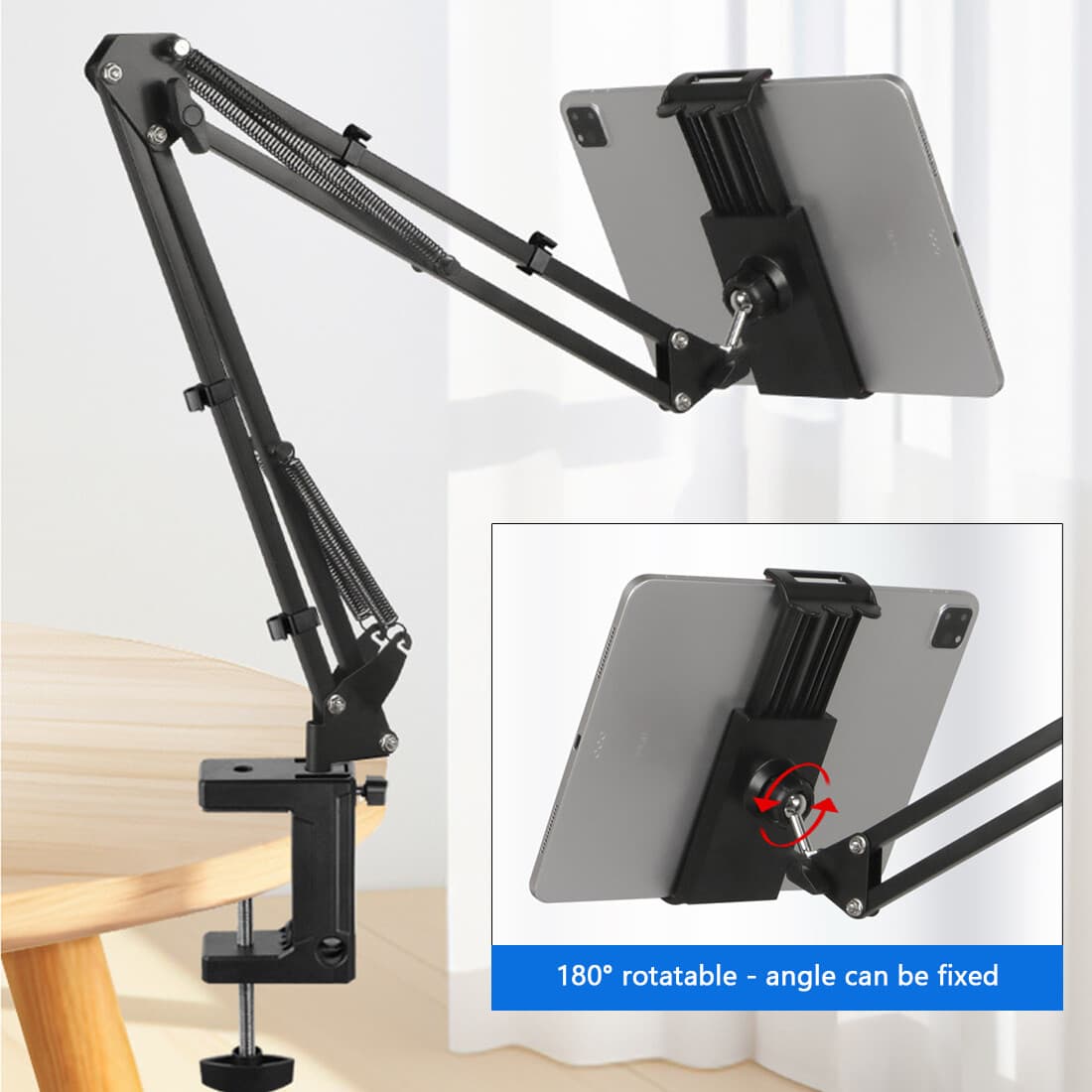 Articulating Long Arm Tablet Stand With Desk Clamp Mount - image 3