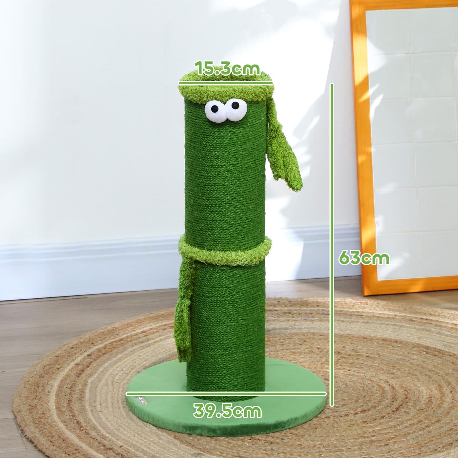 PawHut Cat Scratching Post with Sisal Rope and Wide Base - image 2