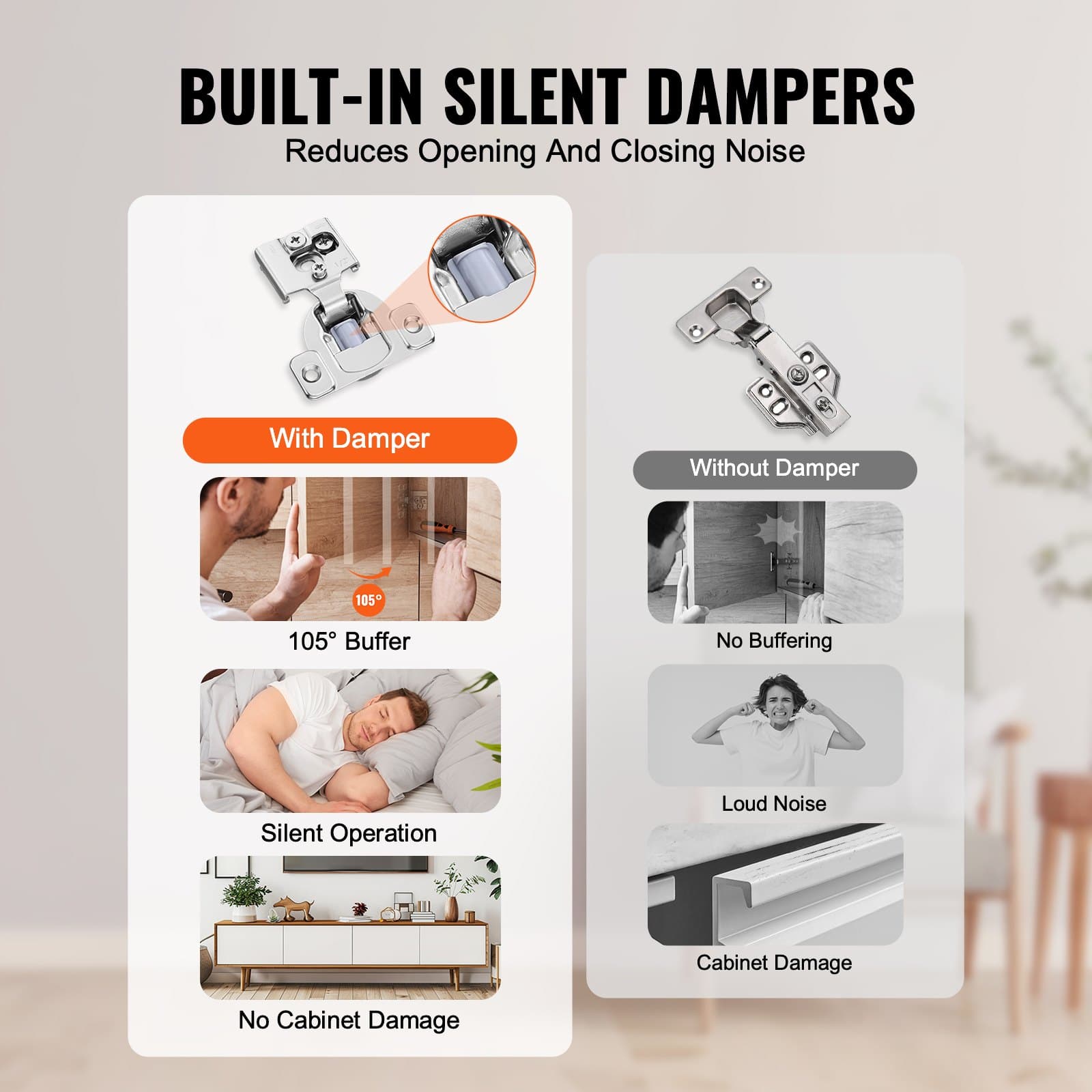 Soft Close Cabinet Hinges for a Peaceful Kitchen (40 Pack) - image 1