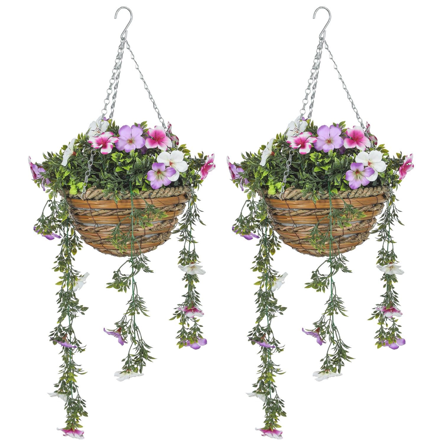 Hanging Azalea Baskets - Pink and White