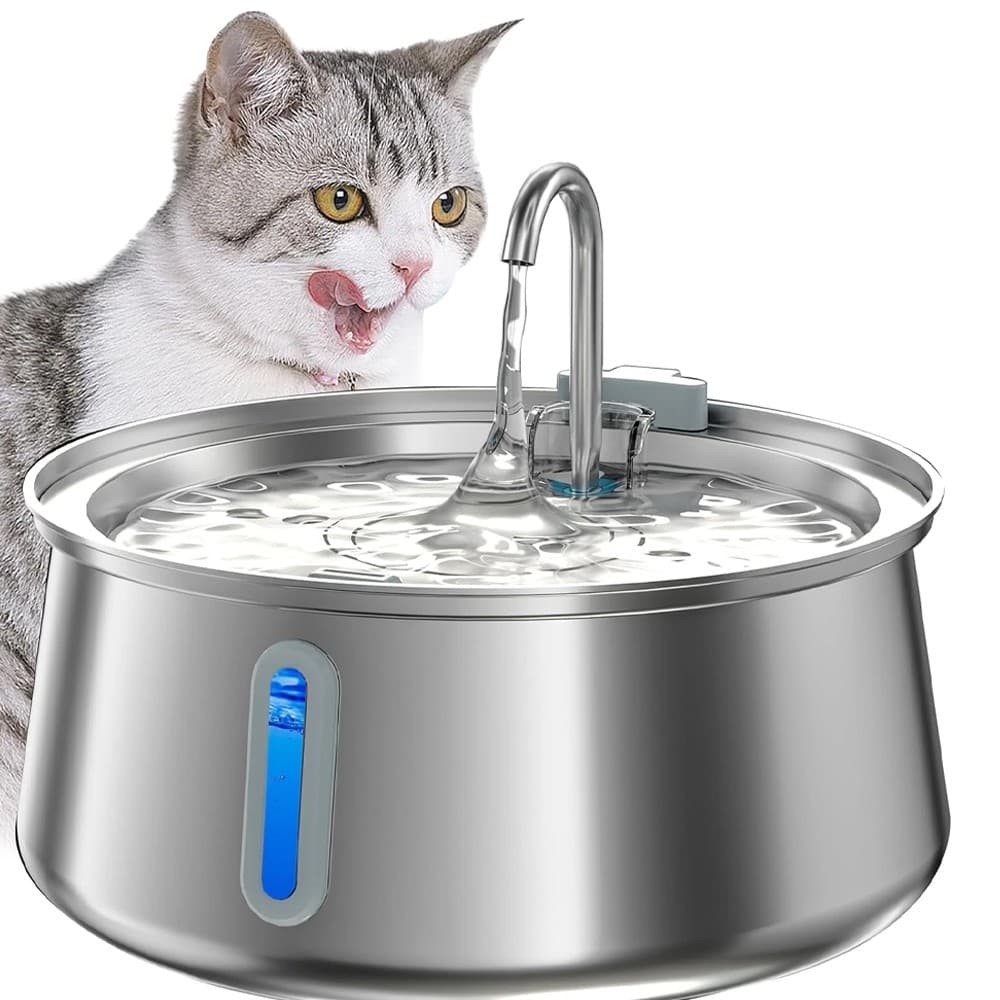 4L Stainless Steel Pet Water Fountain with LED & Multi-Filter - Default