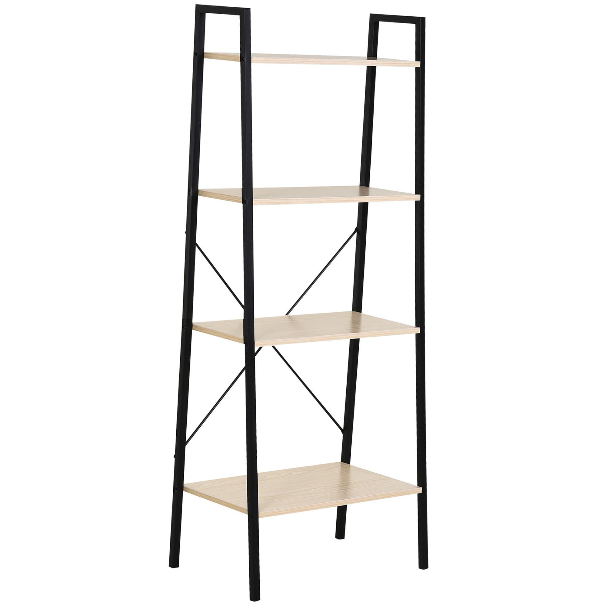 Four Tier Ladder Shelf For Books And Decor