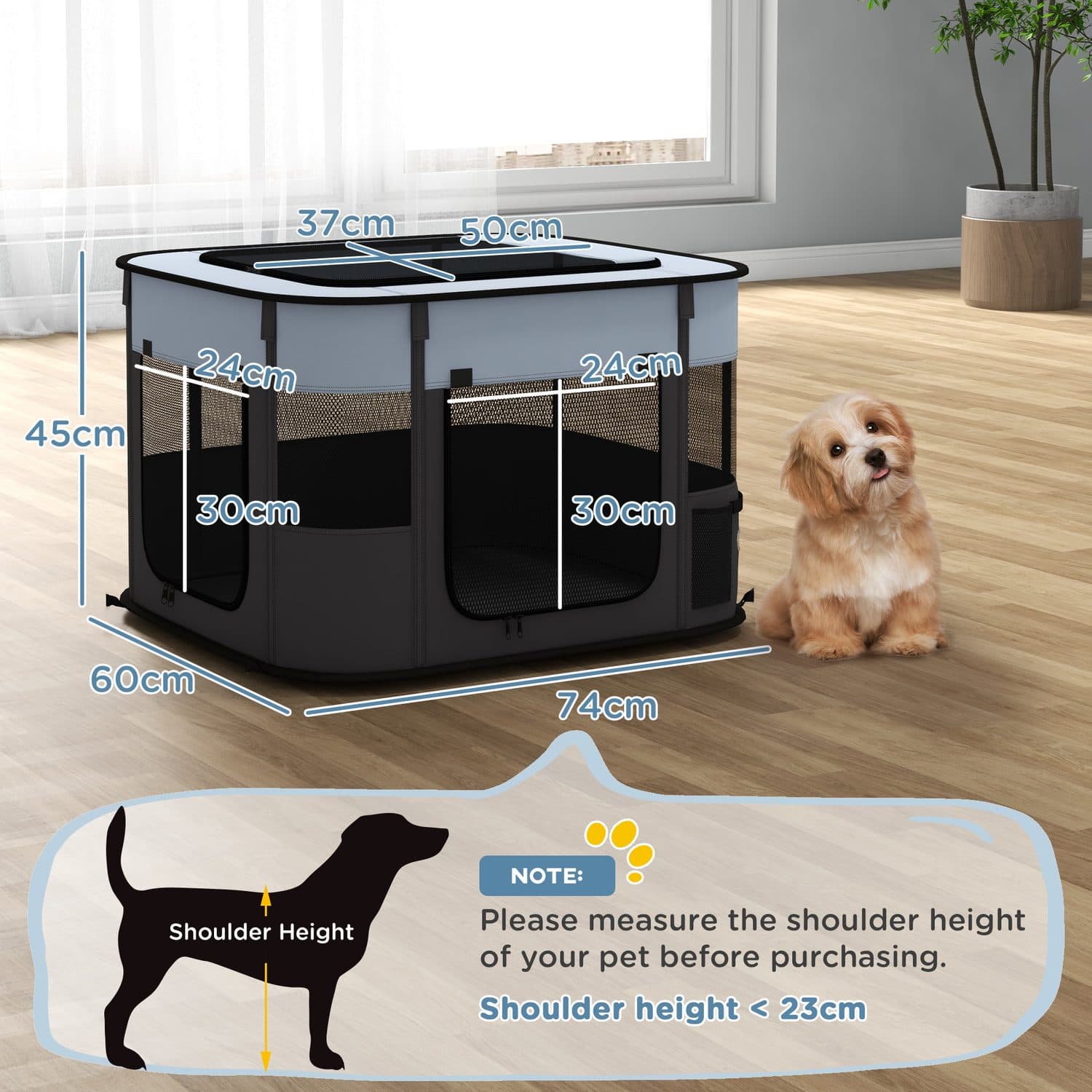 Foldable Pet Playpen with Ground Stakes for Outdoor Stability - image 5