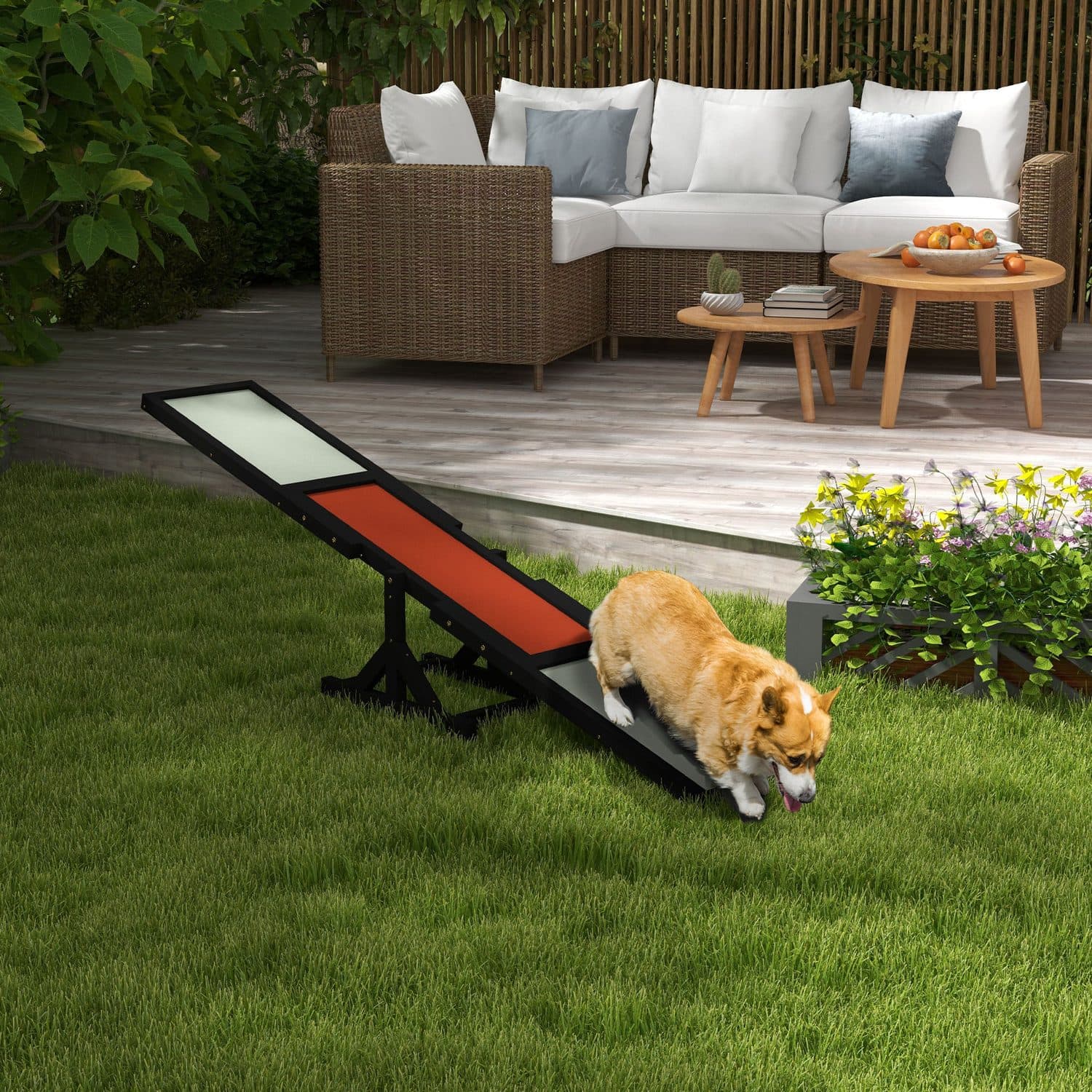 PawHut Wooden Dog Agility Seesaw - image 4