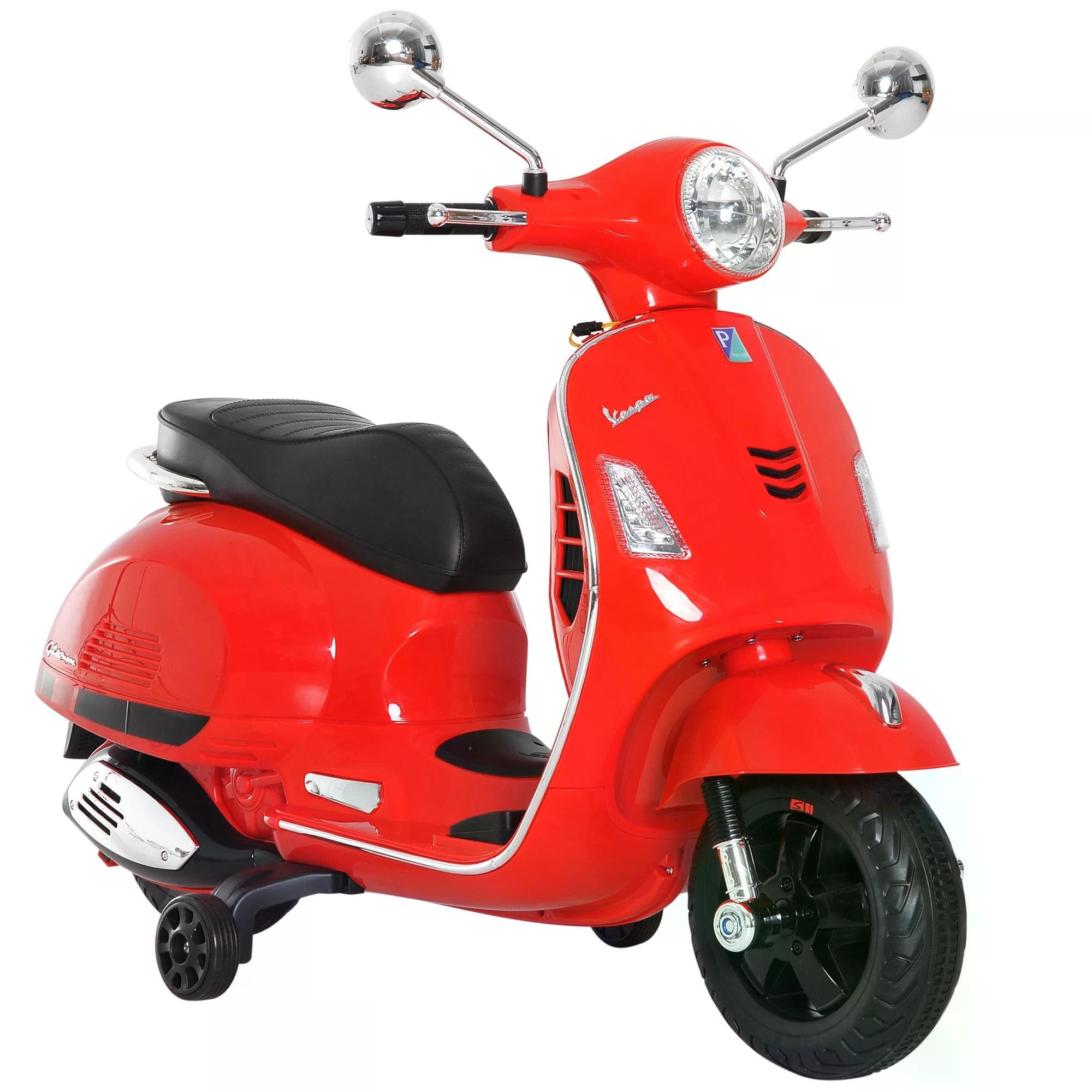 A red 6V ride-on scooter for young riders - Red