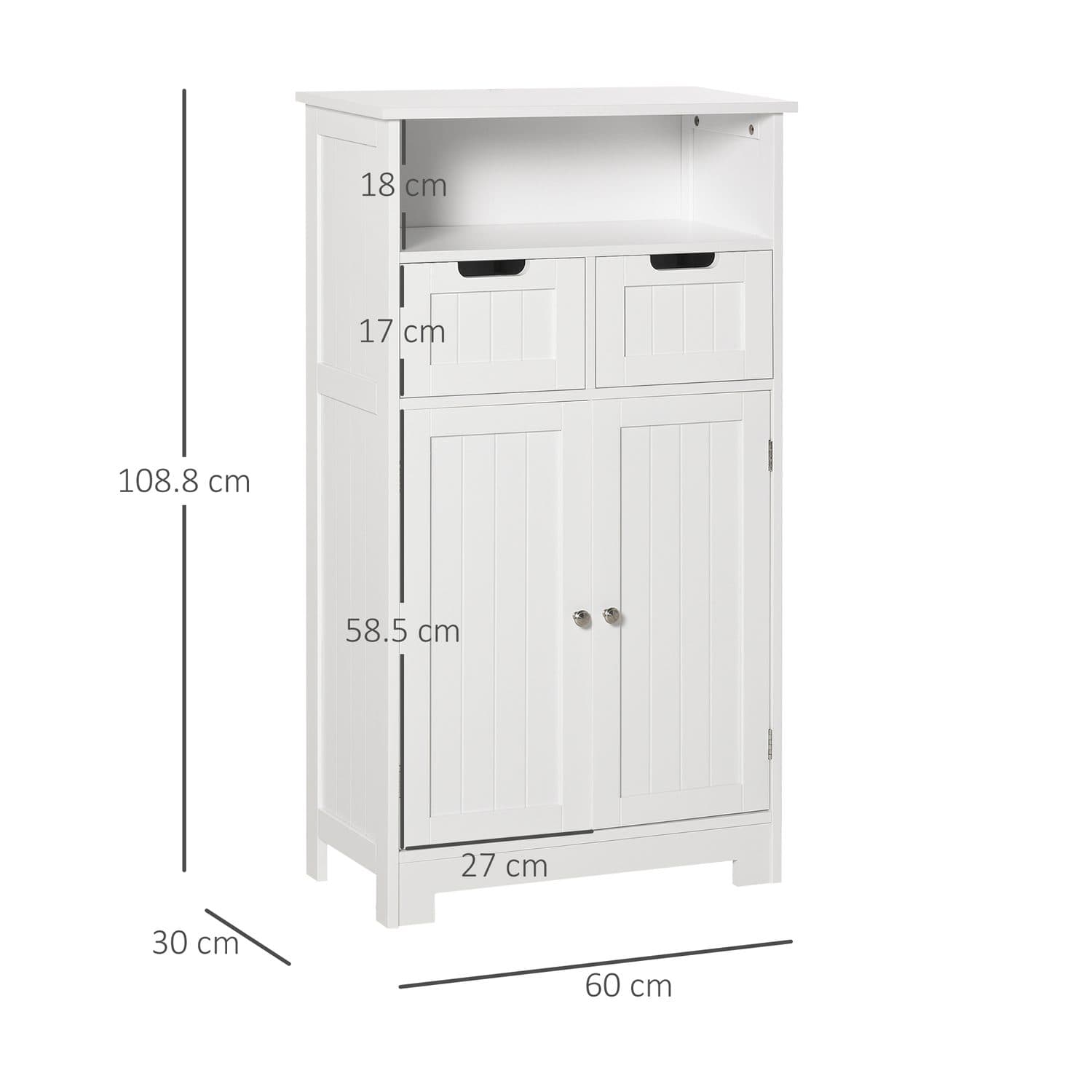 White Freestanding Bathroom Storage Cabinet - image 4