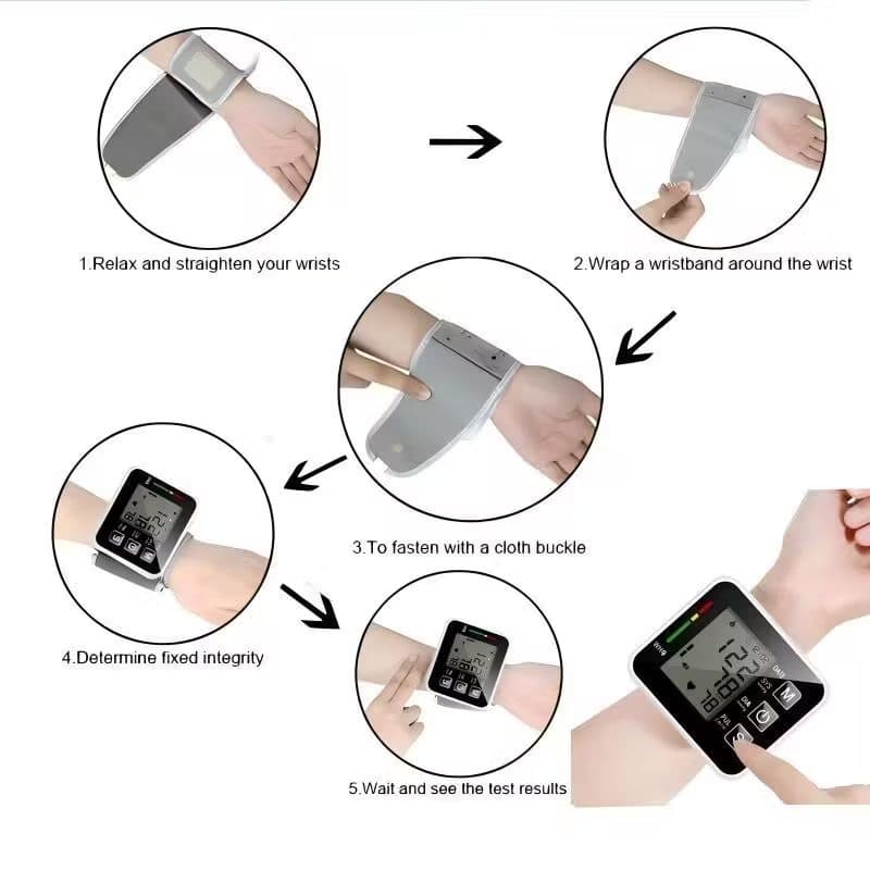 Smart Wrist Blood Pressure Monitor with Voice Announcement - image 3