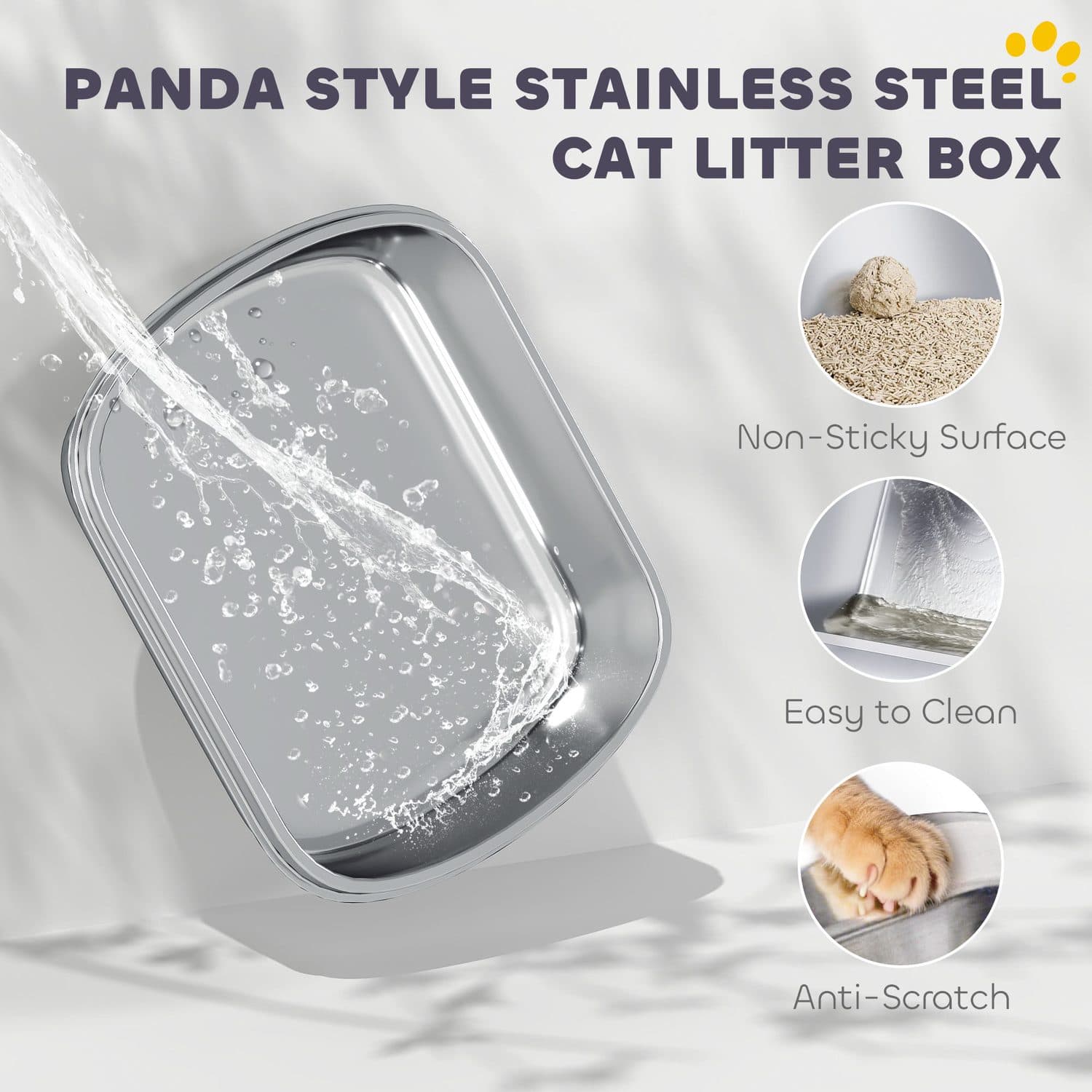 Panda Style XL Enclosed Cat Litter Box with Flip-Top Lid - image 5