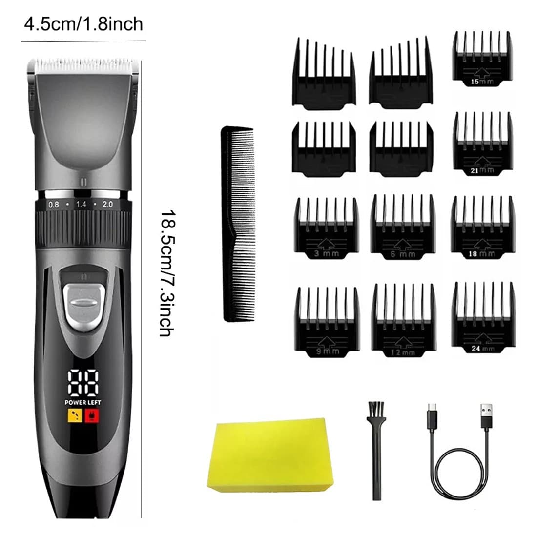 Cordless Rechargeable Hair Clippers and Trimmer Set for Men