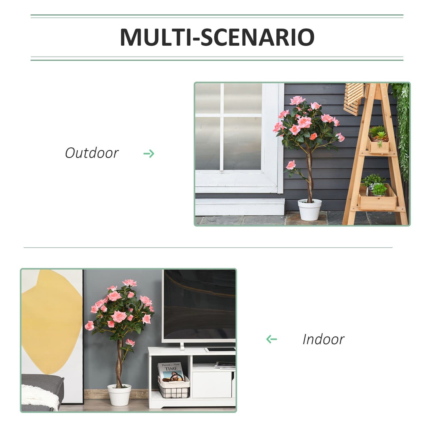 Add year-round colour with a 90cm pink rose tree - image 4