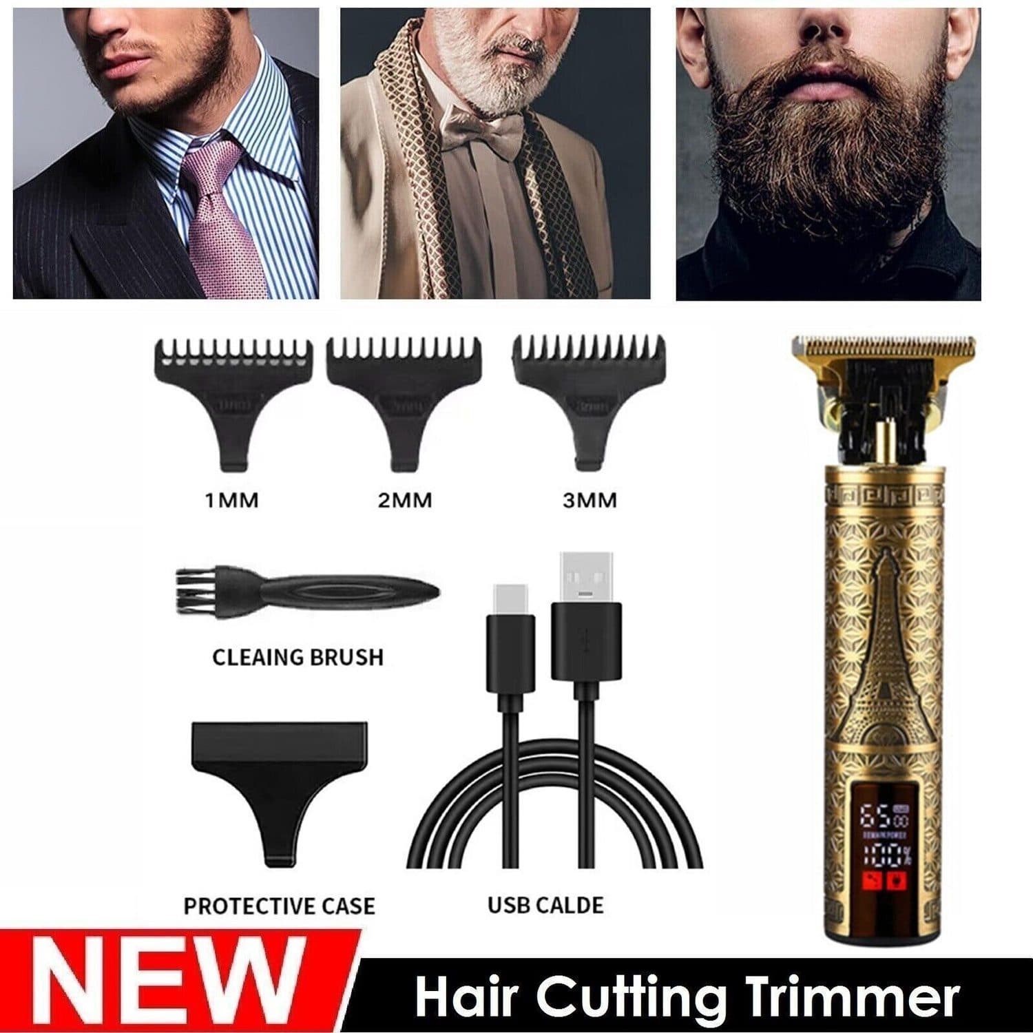 Metal-Shell Cordless Hair Clippers for Men - image 2