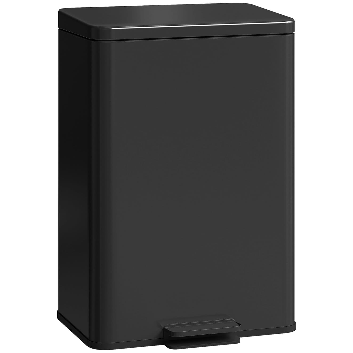 Compact 20L Pedal Bin for Quiet Kitchen Waste - Black