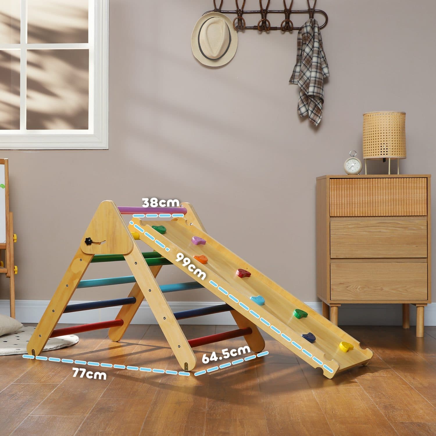 3-in-1 Wooden Climbing Frame for Toddlers 18-48 Months - image 5