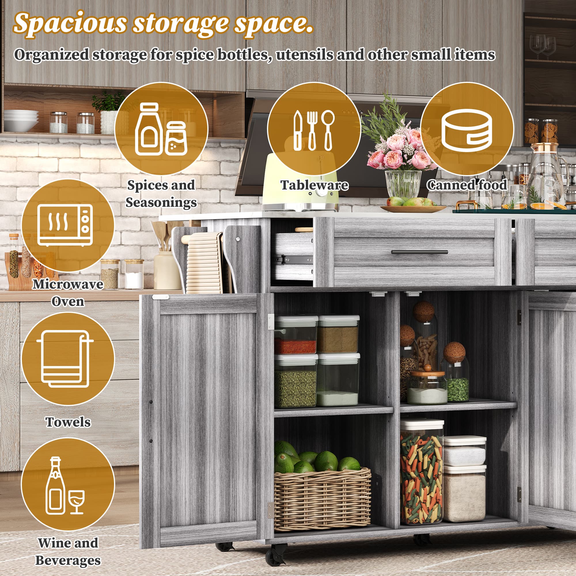 Rolling Kitchen Island - image 3