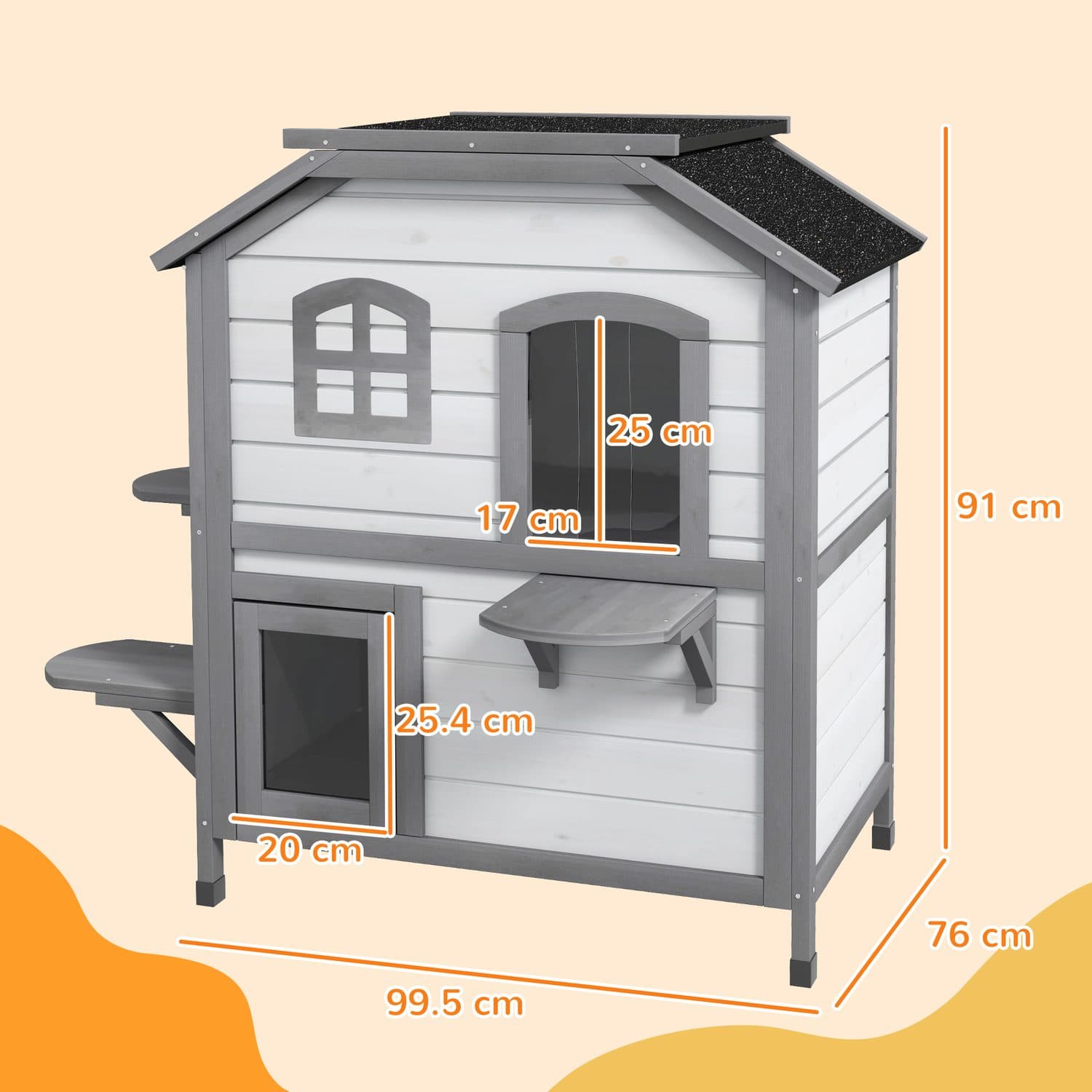 2-Storey Outdoor Cat House With Stepped Climbing Platforms - image 5