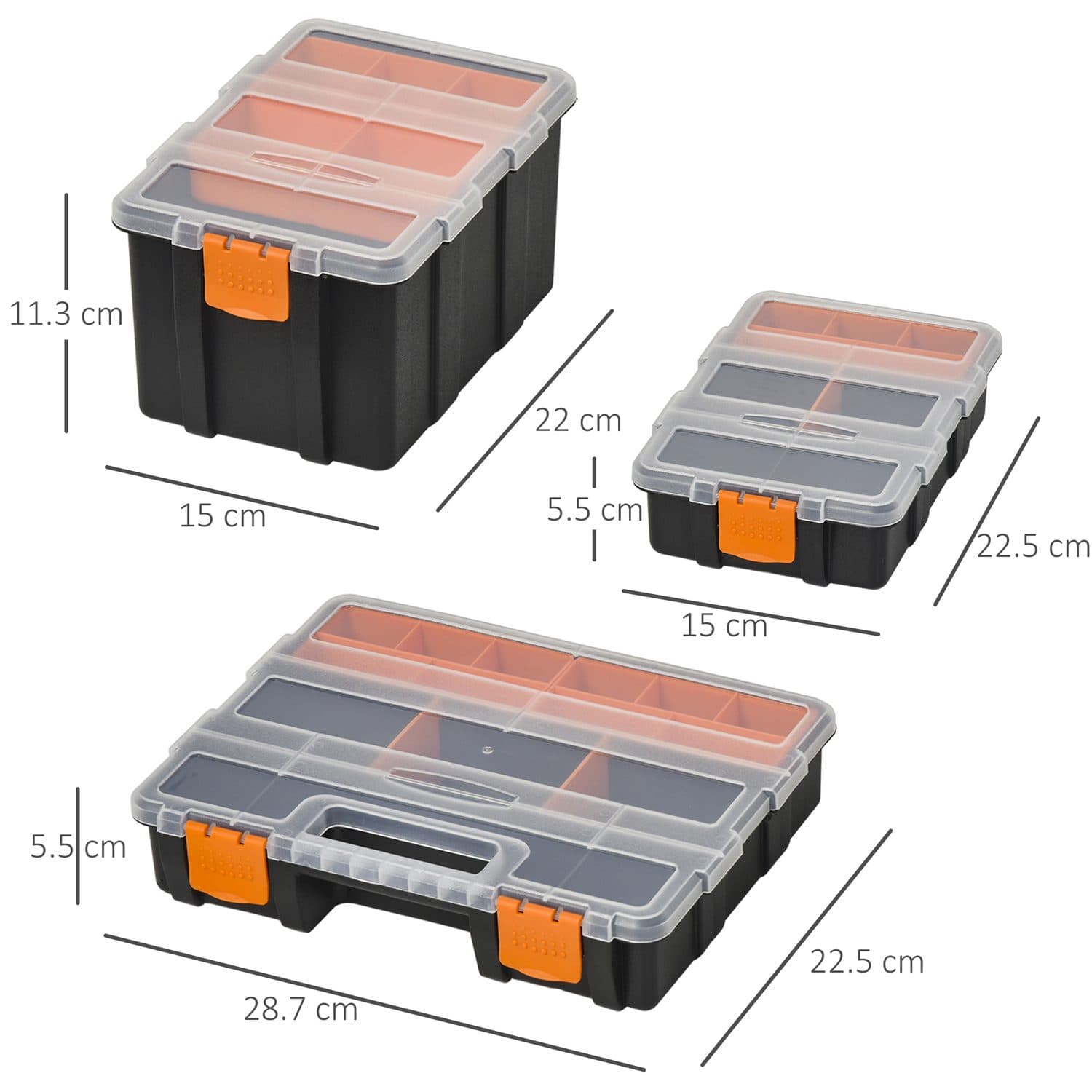4-Piece Stackable Tool Storage Set with Locking Lids and Dividers - image 5