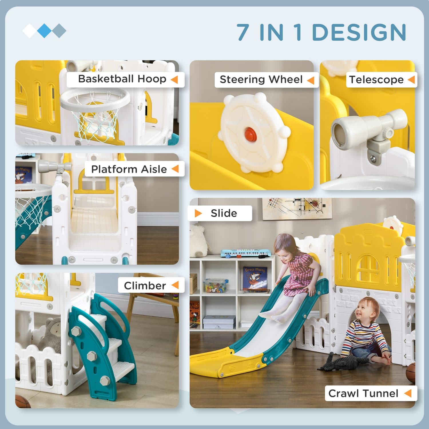 7-in-1 toddler slide for active indoor play - image 2