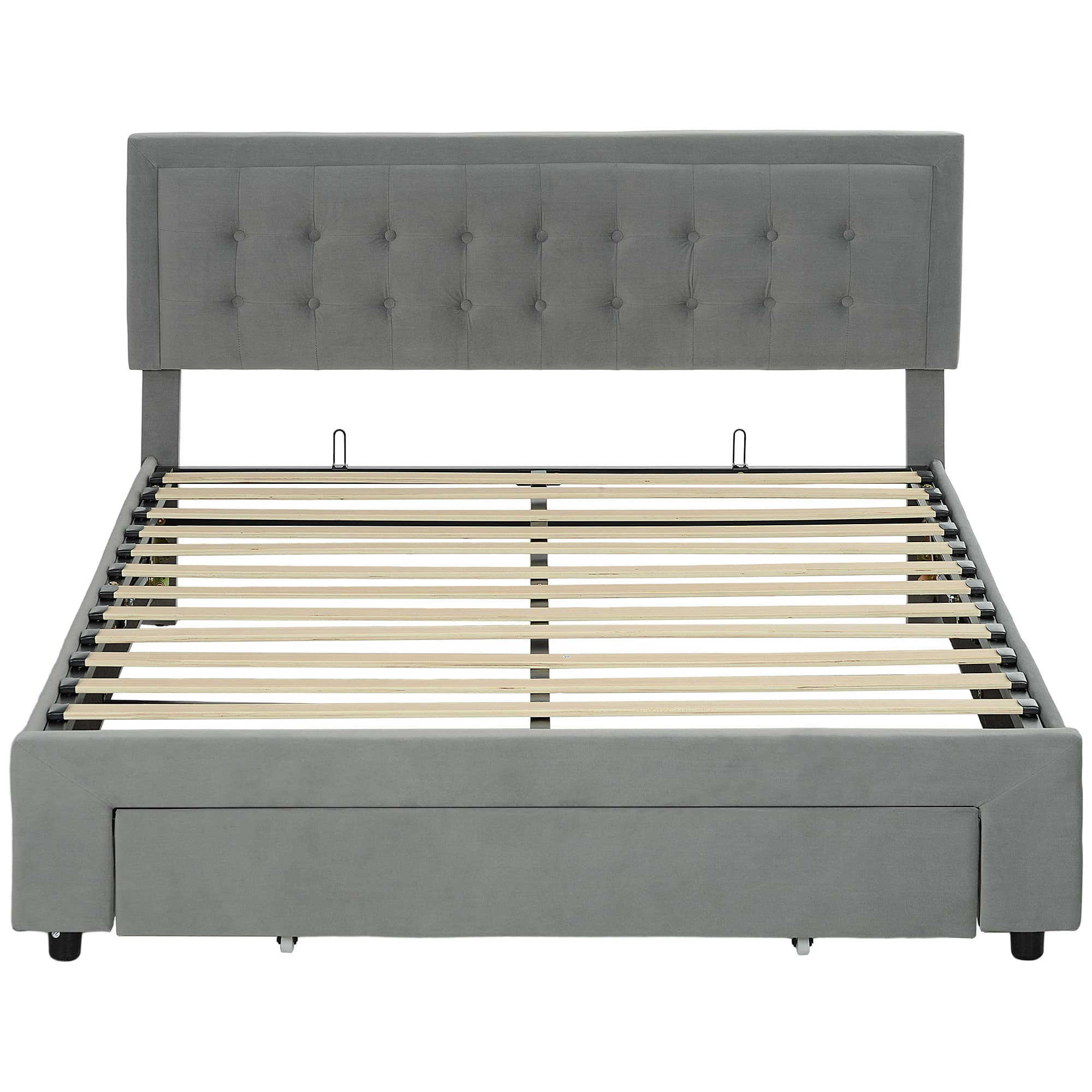 Grey King Size Ottoman Bed