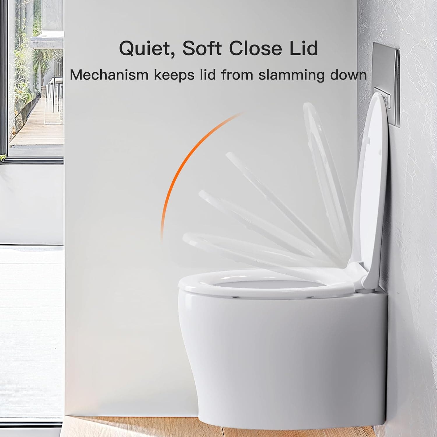 White Round Toilet Seat with Lid – Easy Clip-Fit Hinges, No Tools Needed - image 7