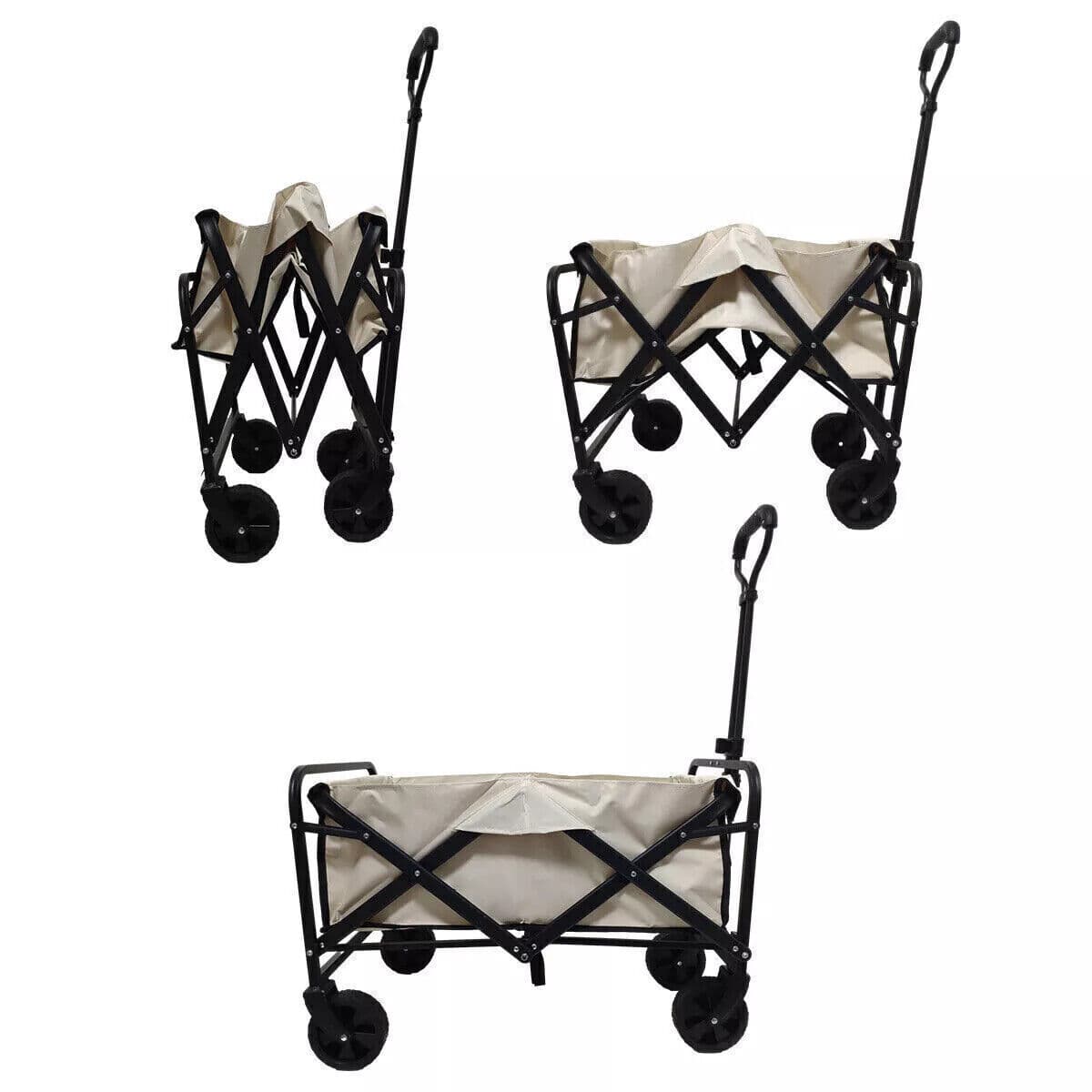 Folding Wagon Trolley with Four Wide Wheels for Outdoors - image 3