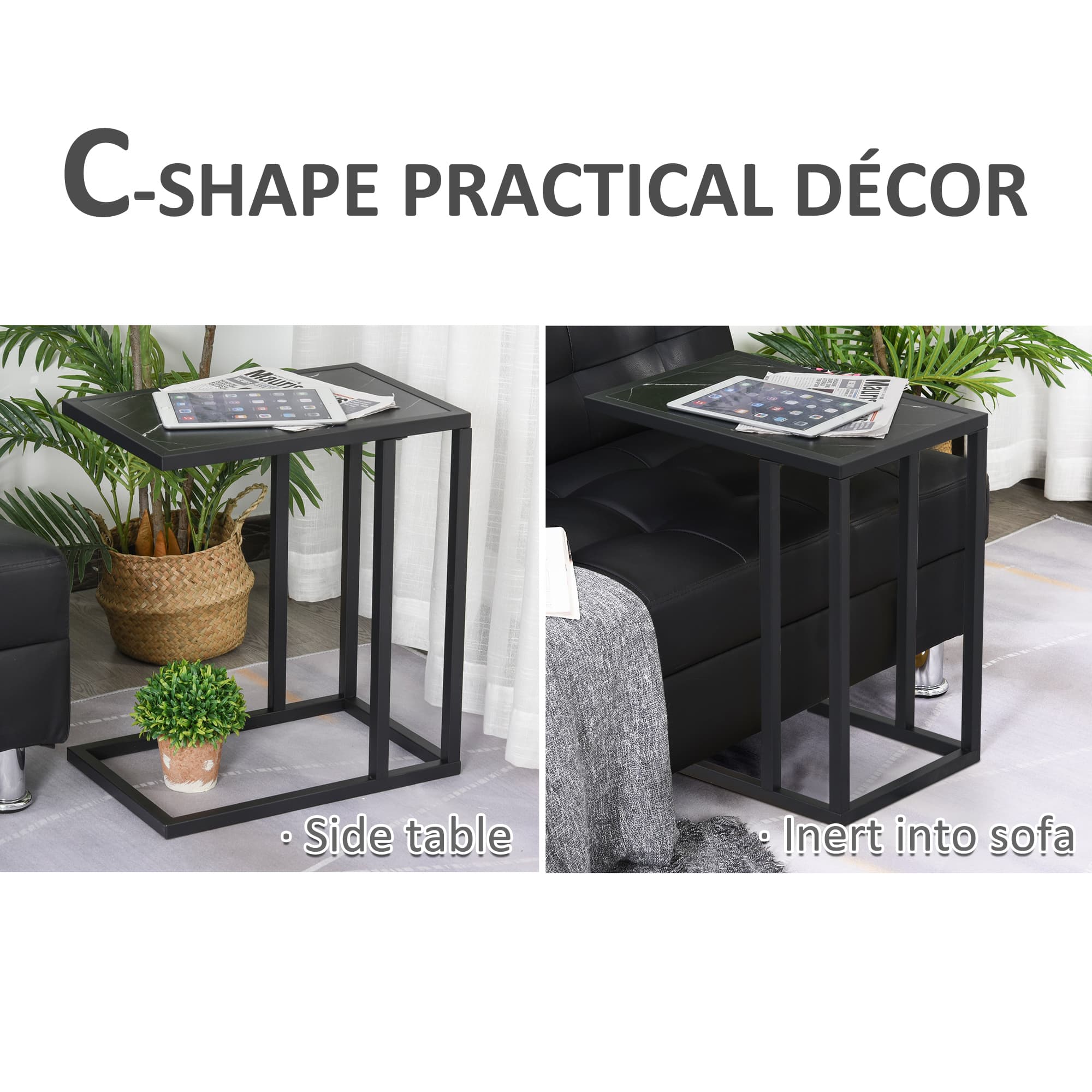 Slim C-Shaped Side Table for Sofas and Beds - image 5