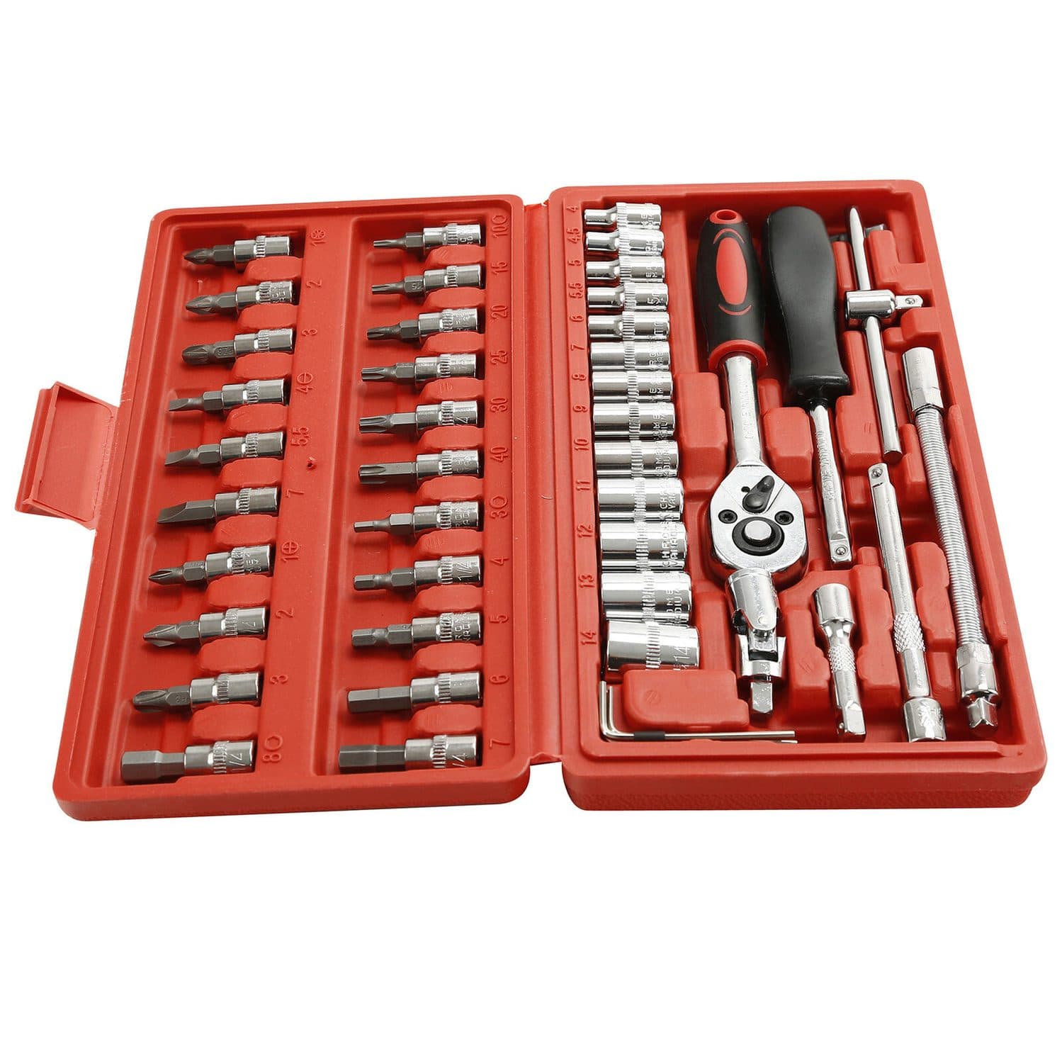 Compact 46 Piece Socket and Screwdriver Bit Kit - image 3