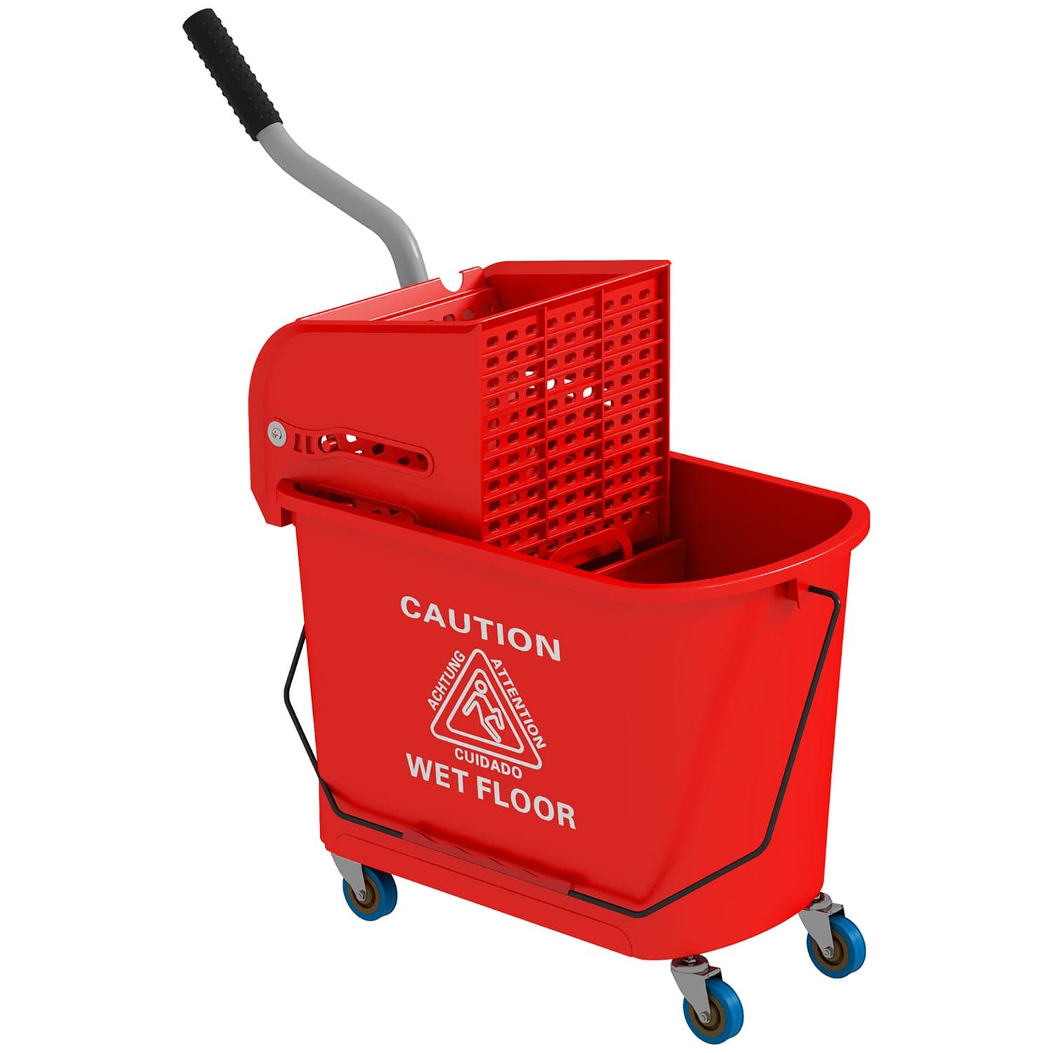 Compact 20L Mop Bucket With Removable Wringer - Red