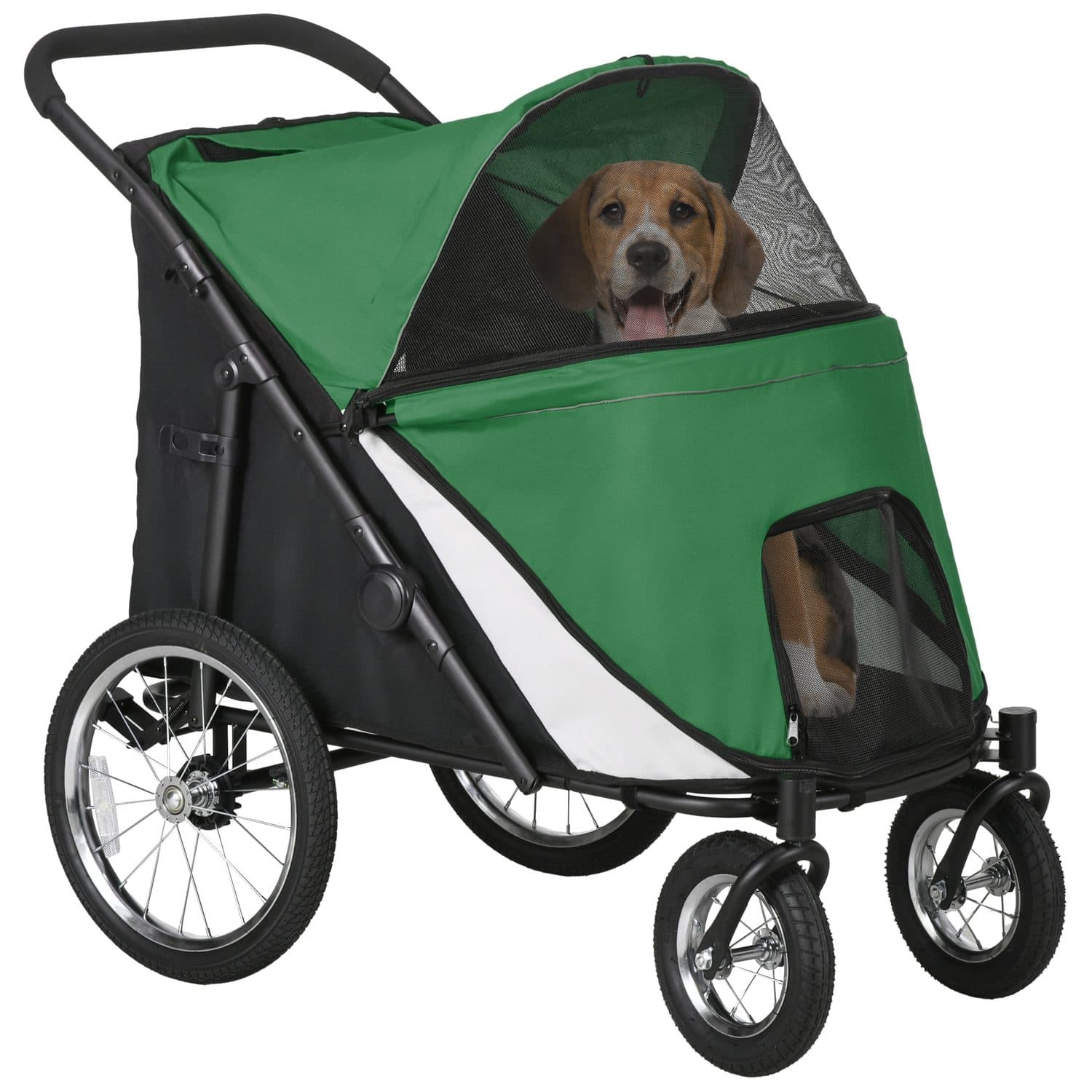 Foldable Pet Stroller for Large Dogs with Safety Leash