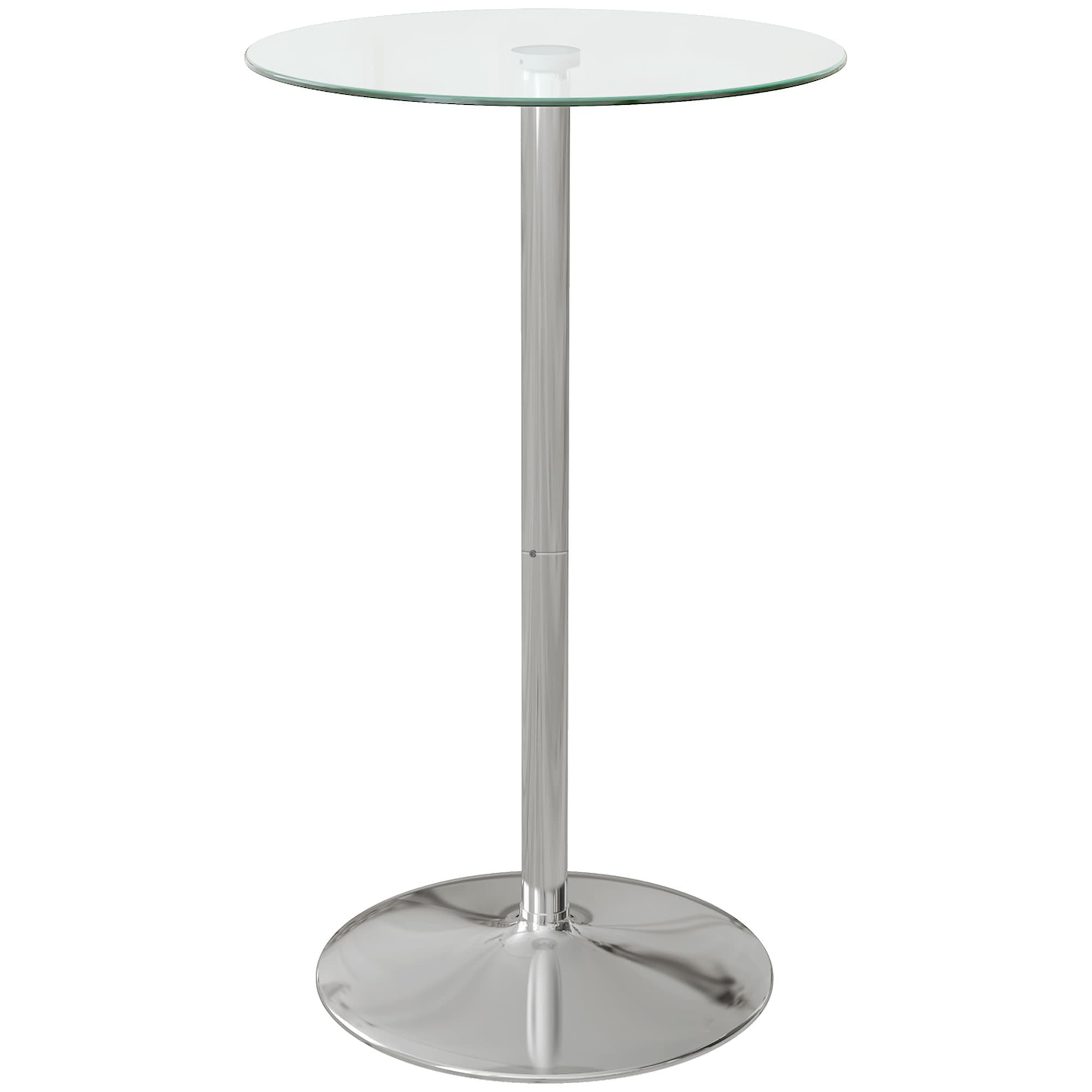 Round Glass Bar Table for Compact Dining - Clear