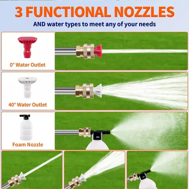 60-Bar Cordless Pressure Washer with Two Batteries and Foam Cannon - image 1