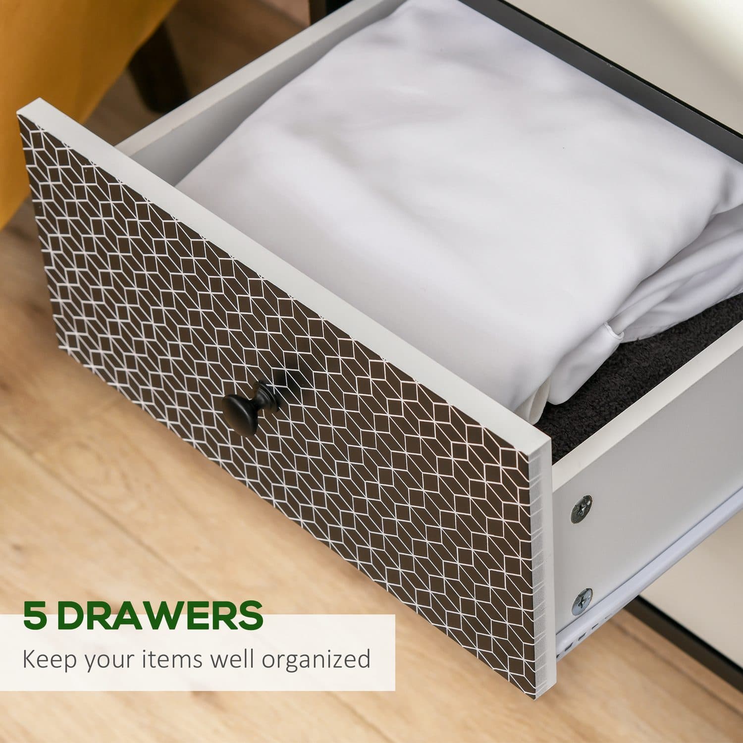 Black & Grey 5-Drawer Chest for Effortless Organisation - image 3
