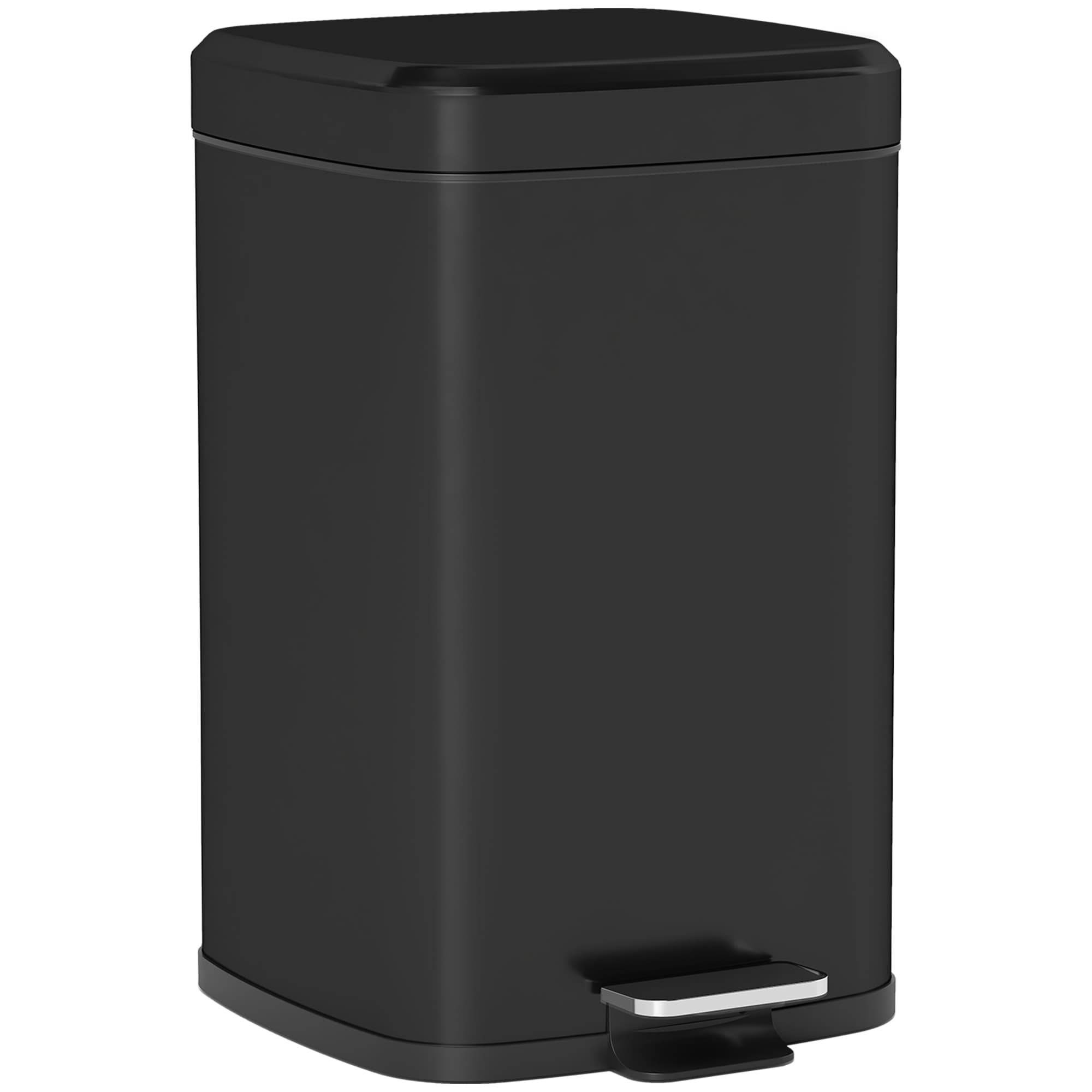 Compact 20-Litre Black Metal Pedal Bin for Kitchen Use