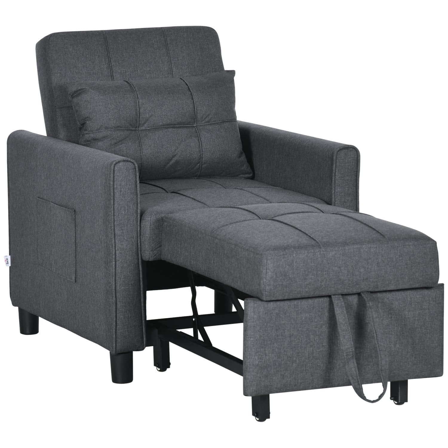 The Grey Convertible Chair That Folds Into a Single Bed - Grey