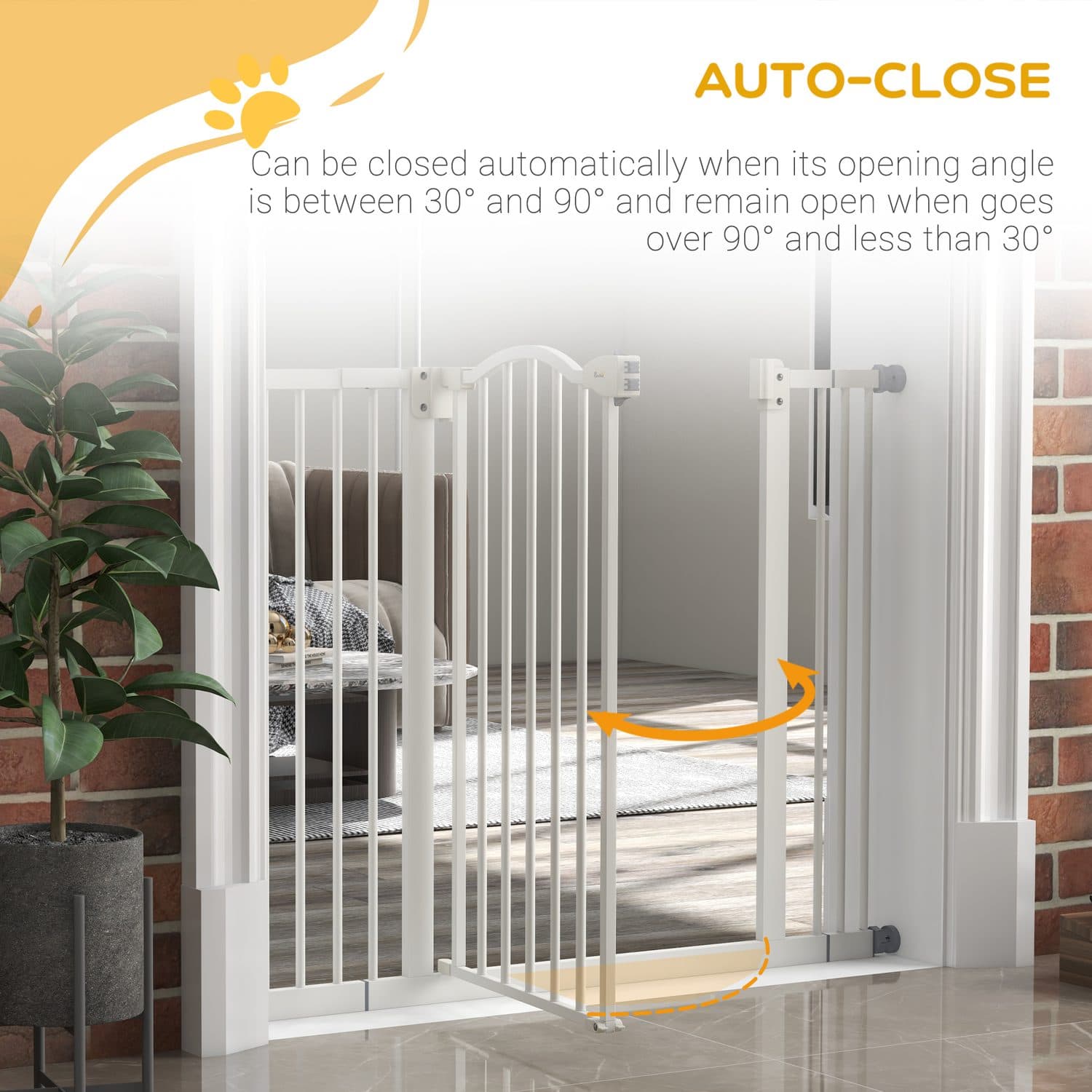Adjustable Metal Pet Gate with Auto-Close Door - image 3