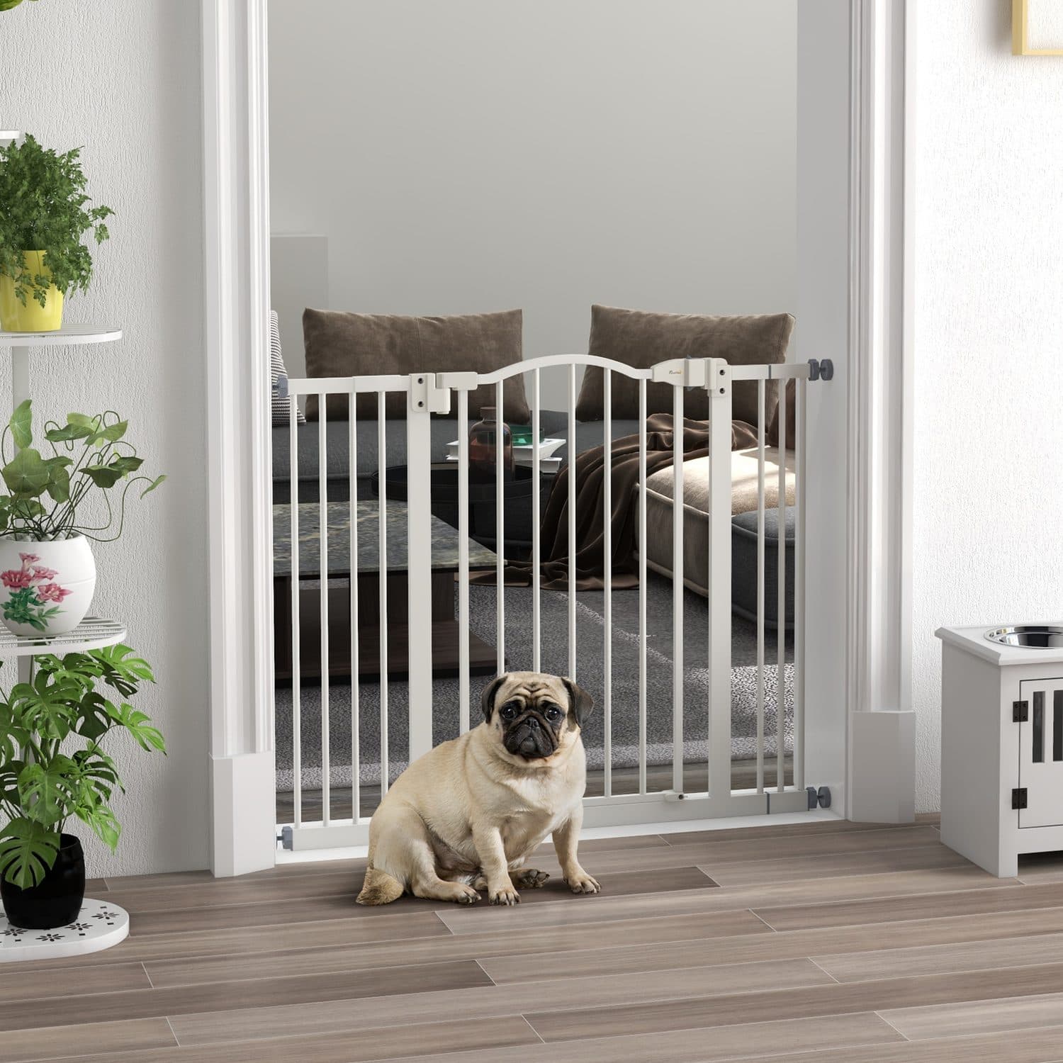 Adjustable Metal Pet Gate with Auto-Close Door - image 2
