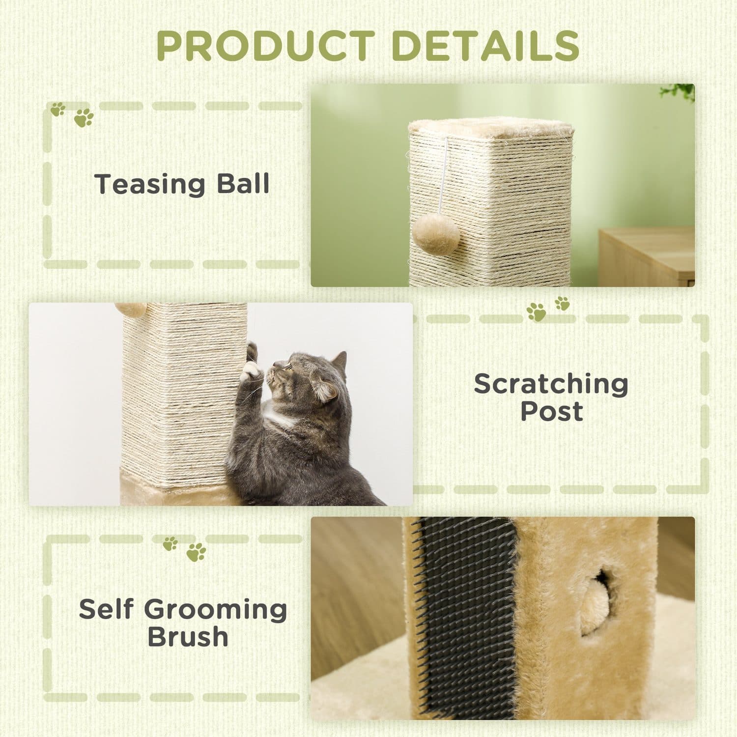 Beige Jute Cat Scratching Post for Daily Play - image 5
