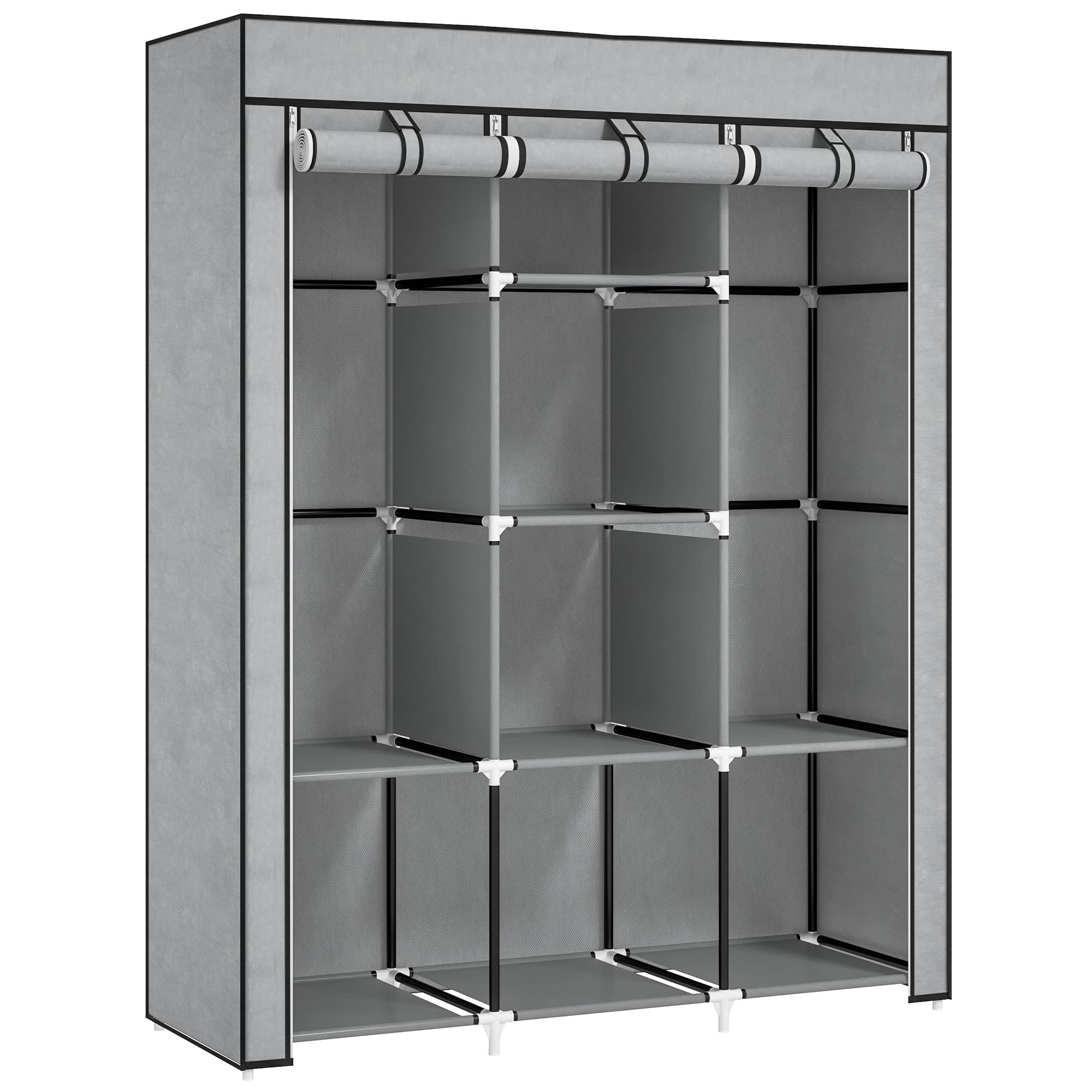 Light Grey Fabric Wardrobe for Clothes Storage