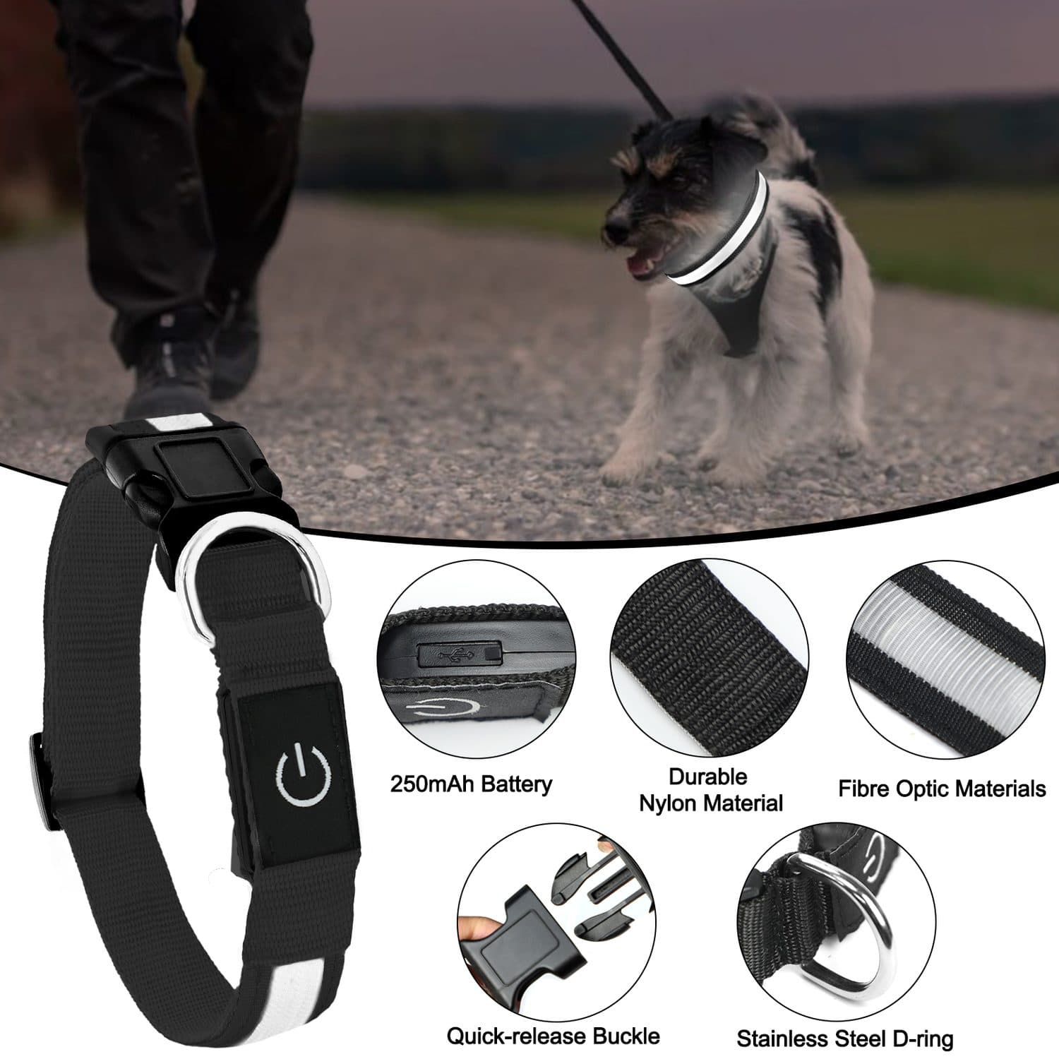 Rechargeable Light Up LED Dog Collar - image 4